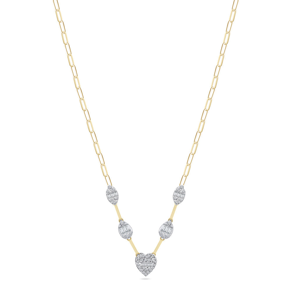 18K Yellow Gold Diamond Necklace - S-X196N