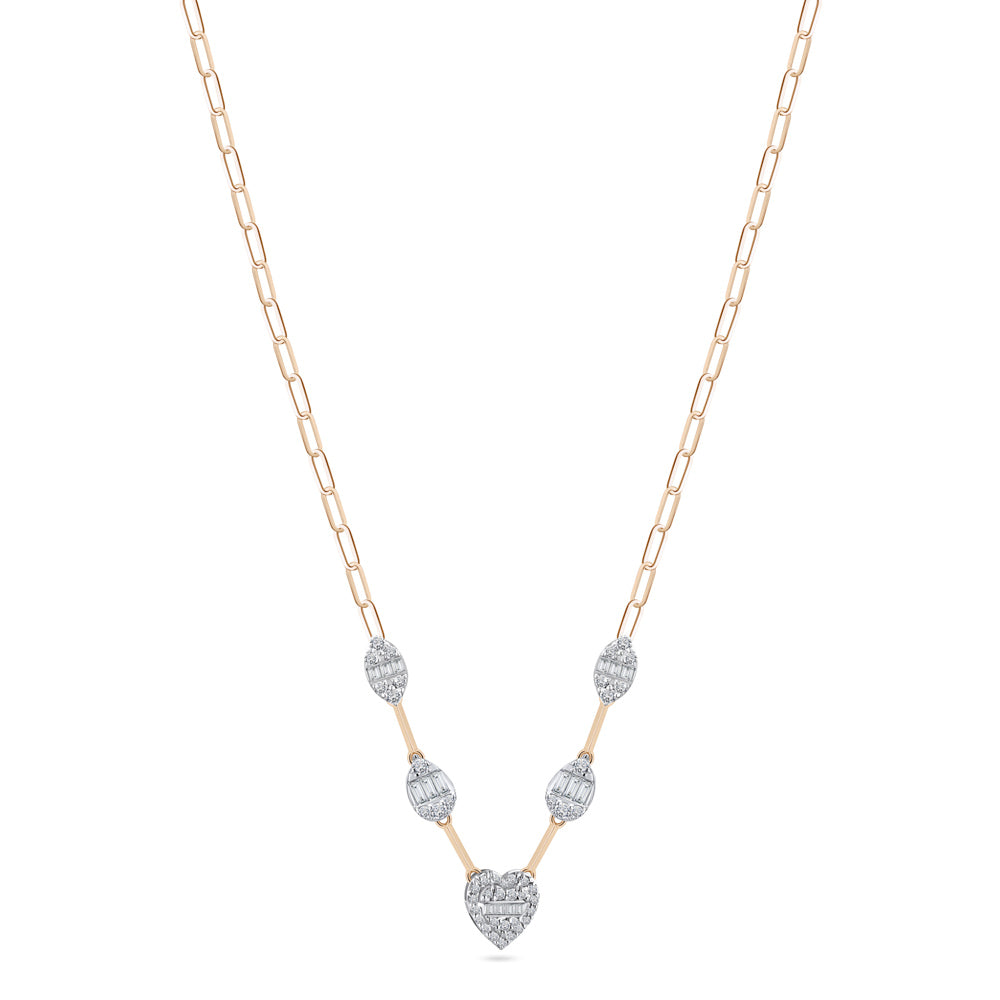18K Rose Gold Diamond Necklace - S-X196N