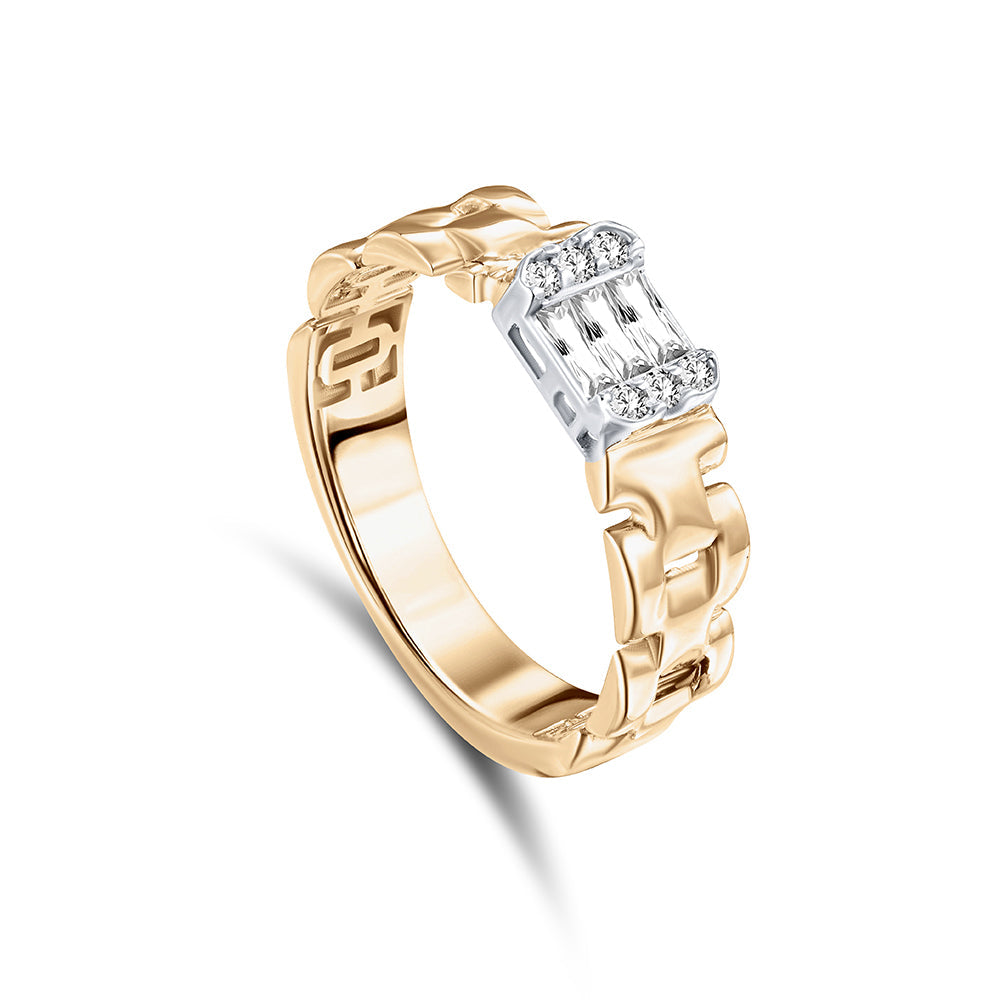 18K Yellow Gold Diamond Ring - S-X201R