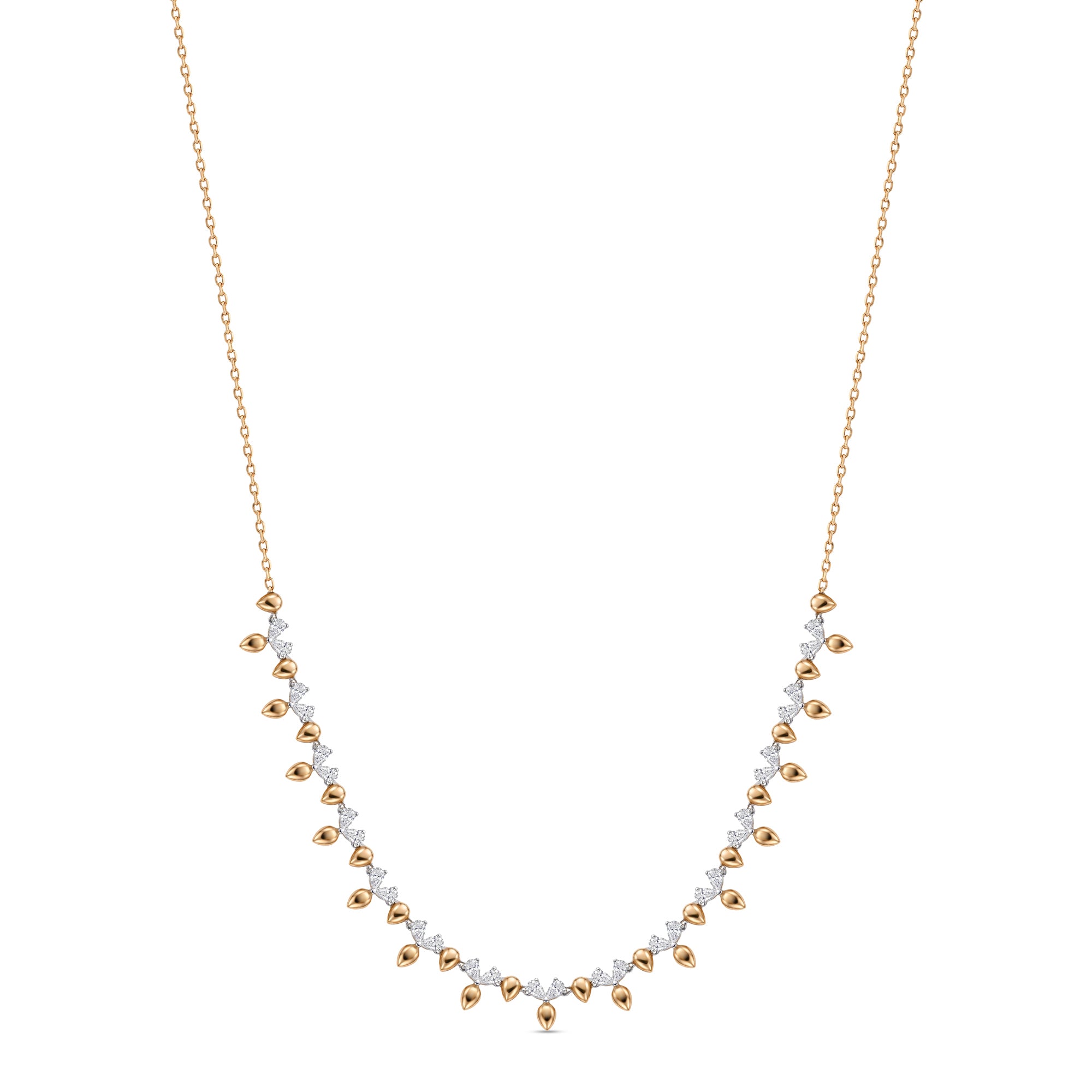 18k Rose Gold Grace Necklace with Diamonds - S-X306N
