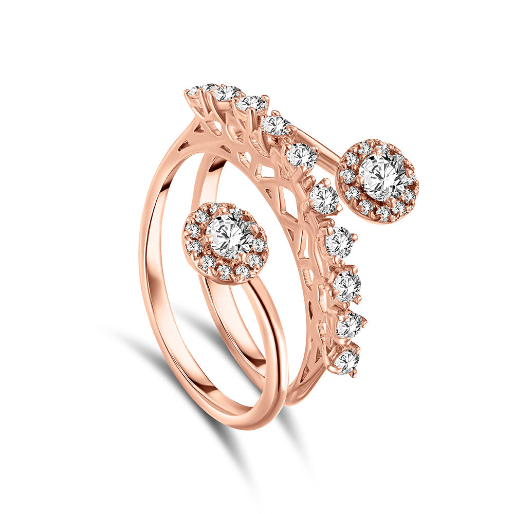 18K Rose Gold Diamond Ring - SIR1076