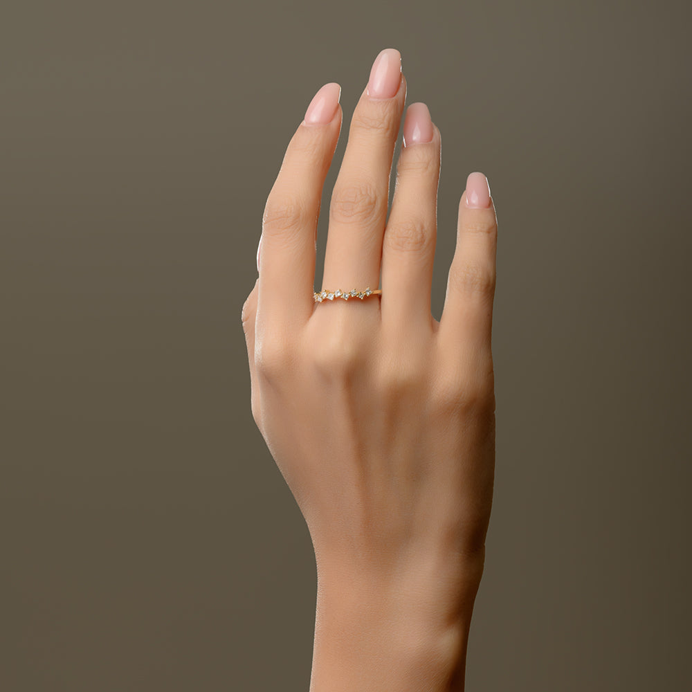 18K Yellow Irregular Diamond Ring - SIR1575R