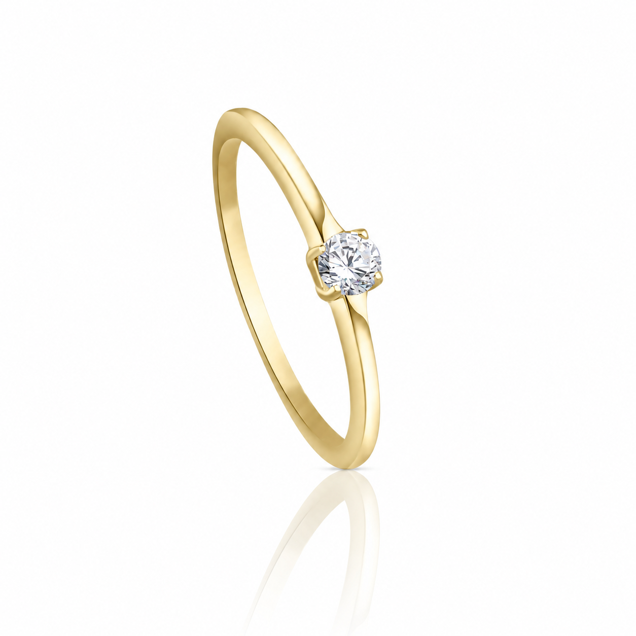 Simple Promise Diamond Rings in Yellow 18 K Gold - S-R172X