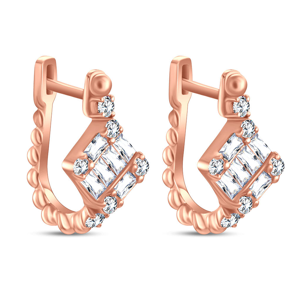 18k Rose gold Diamond Earrings - TP4909E