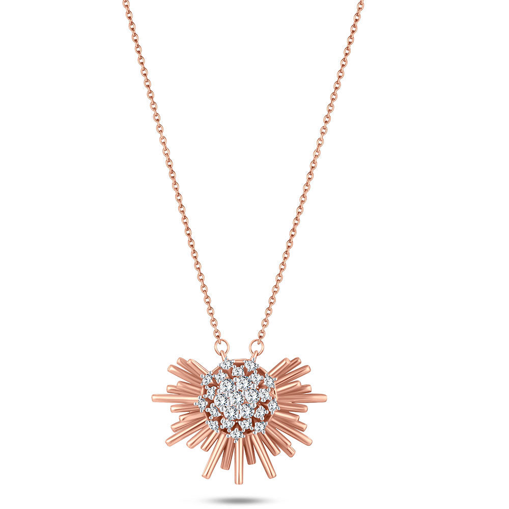 18k Rose gold Diamond Necklaces - S-H062PS