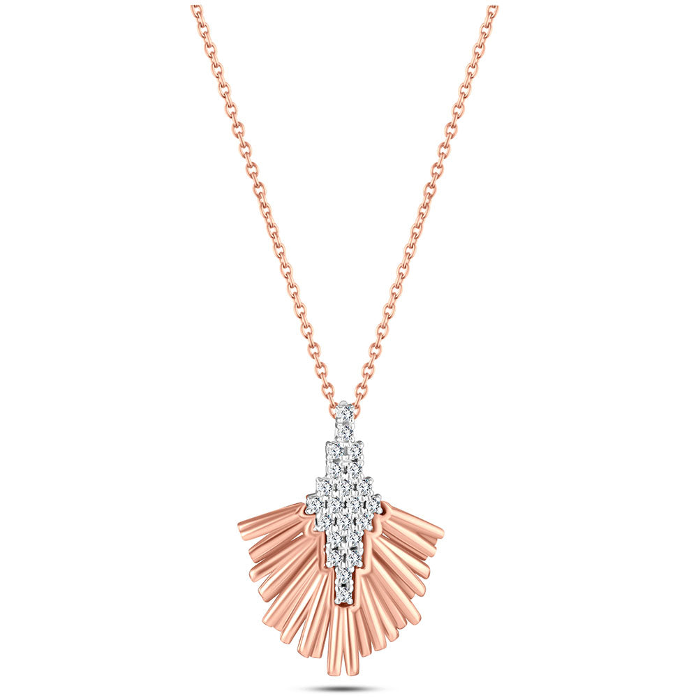 18k Rose gold Diamond Necklaces - S-H070PS