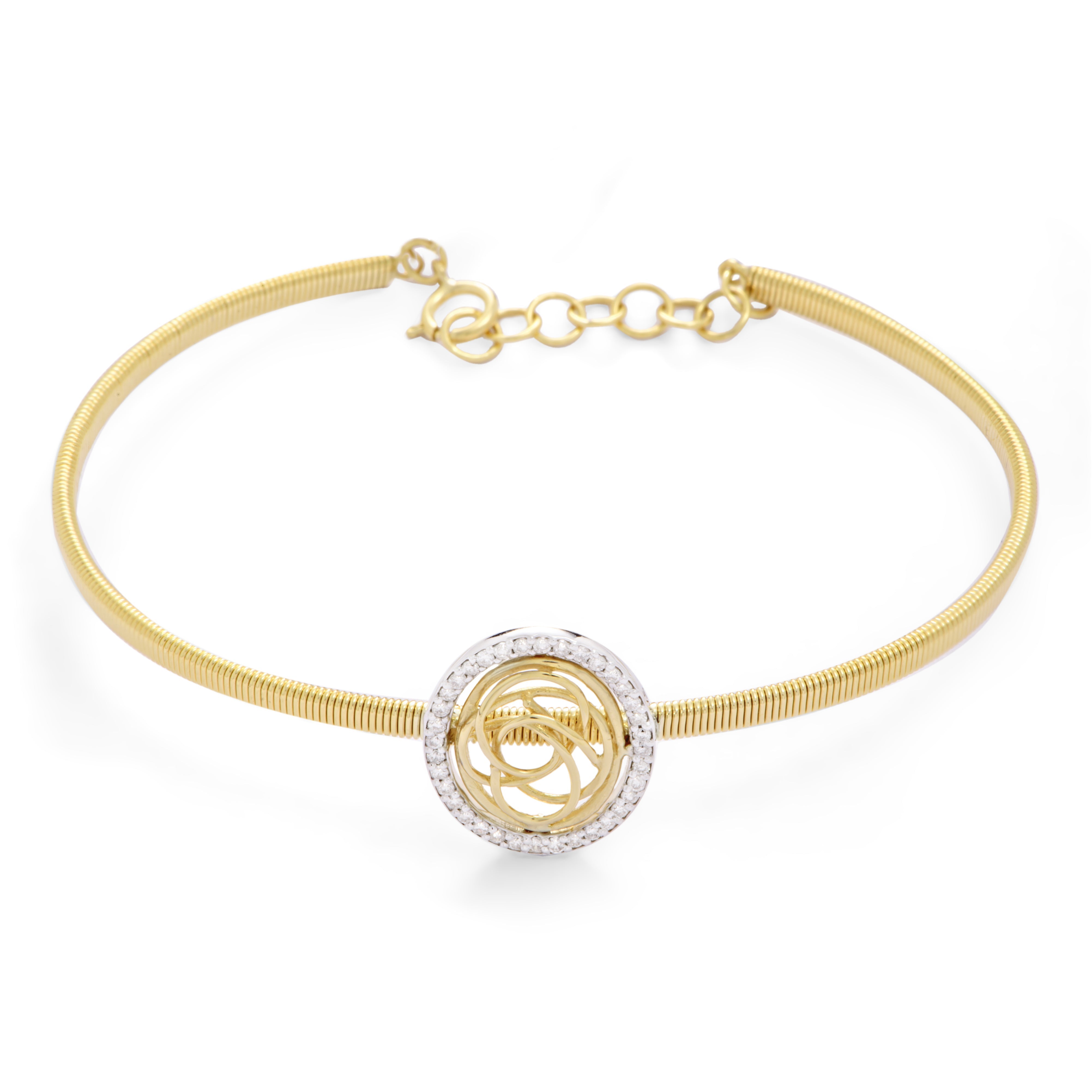 Special offer Tirette Dazzling Circle Diamond Bangle in 18K Yellow Gold - S-X28B