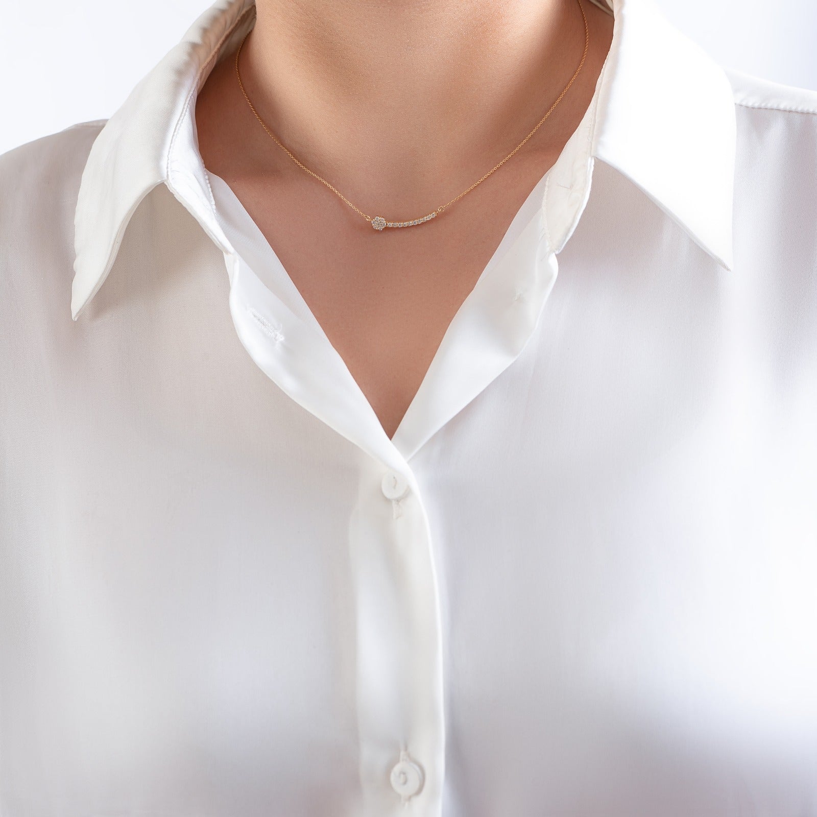 A magnificent Diamond necklace Bar in 18K Rose gold - SIR1336