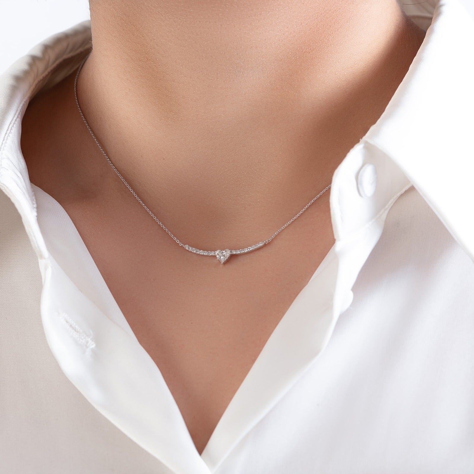 Celestial diamond bar necklace 18K Rose gold - SIR1251