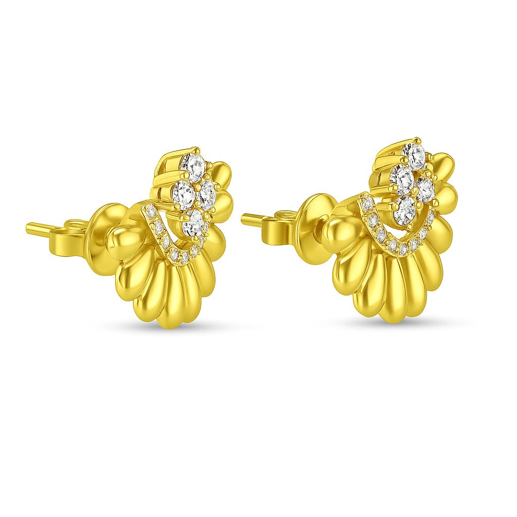 18k Yellow gold Diamond Earring - S-H068ES