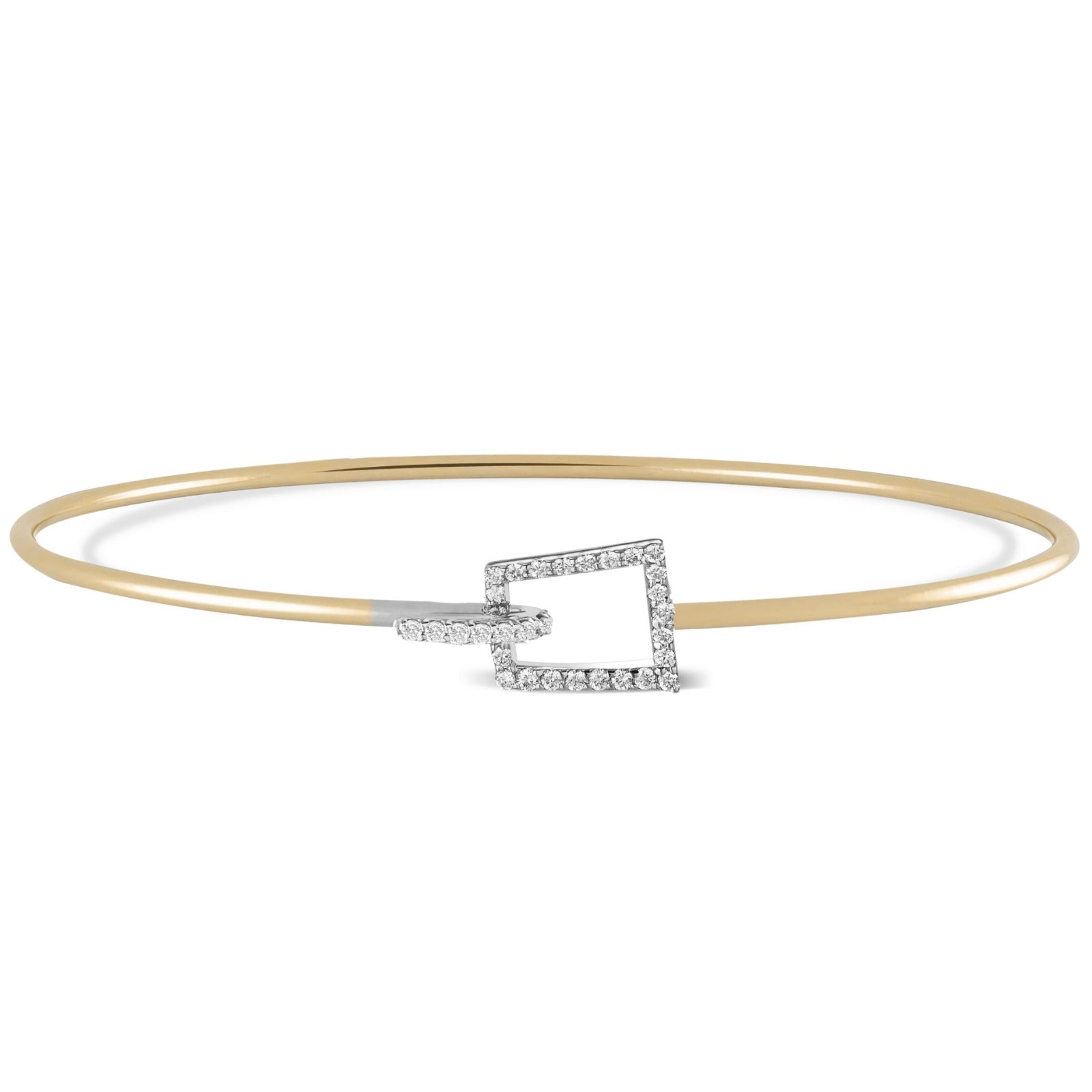 Trapezoid Shaped Diamond Bangle in 18K Rose Gold - S-X41B