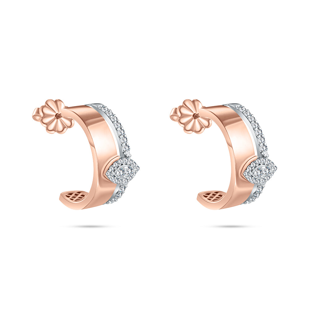 18k Rose gold Diamond Earrings - S-H064ES