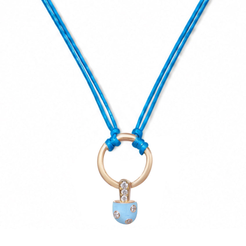 18K Gold Iconic Dolato Diamond Necklace in Bubblegum