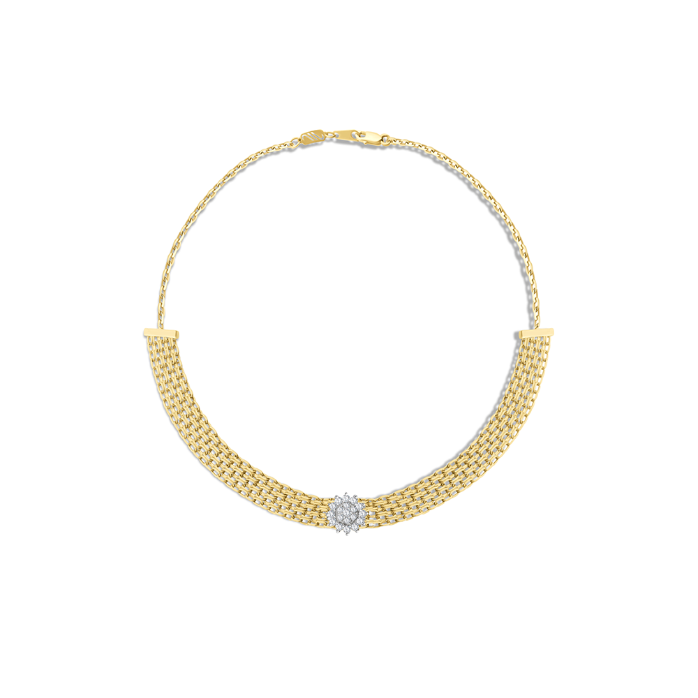 Magnificent Central Diamond Chocker in Yellow gold - S-X125N