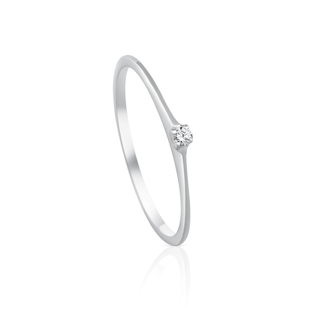 Special offer Simple Diamond Promise Ring in White 18 K Gold - S-X17RON