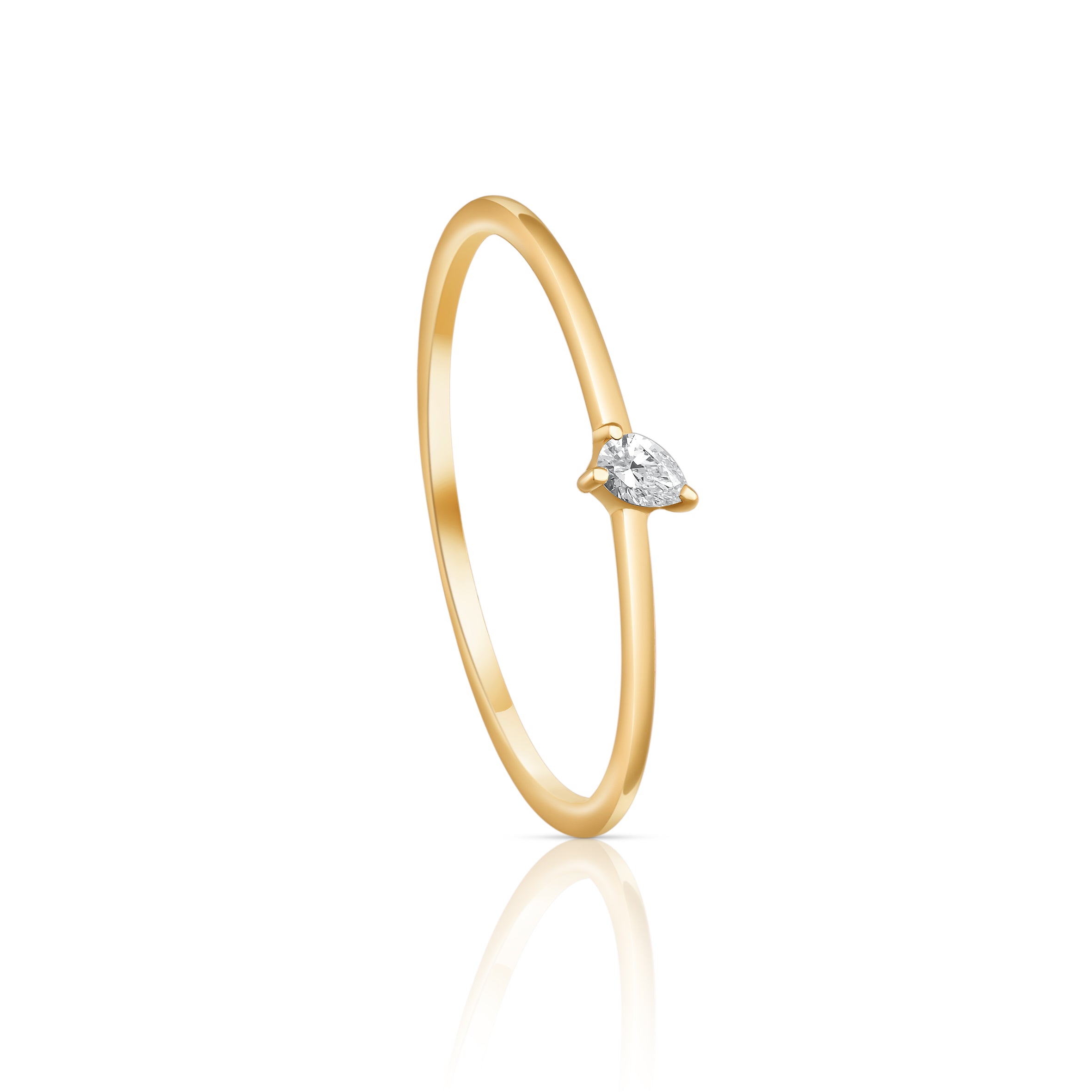 Central Oval Diamond Rings in Yellow 18 K Gold - S-R176SON
