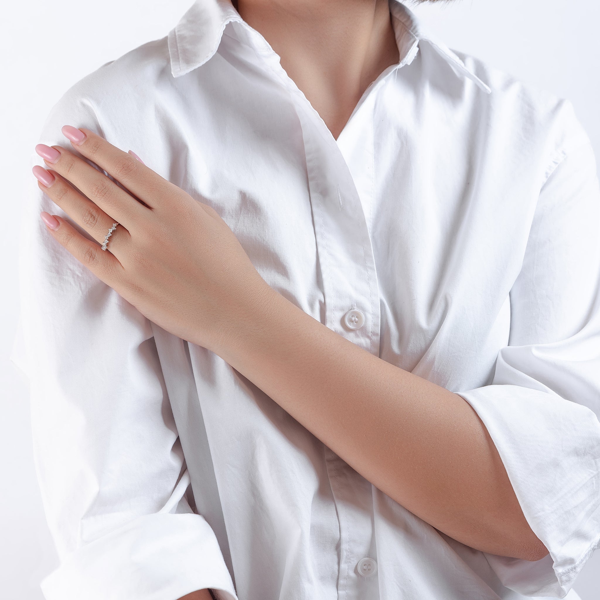 Dashing multi diamond stones ring in White 18K Gold - SIR1575R