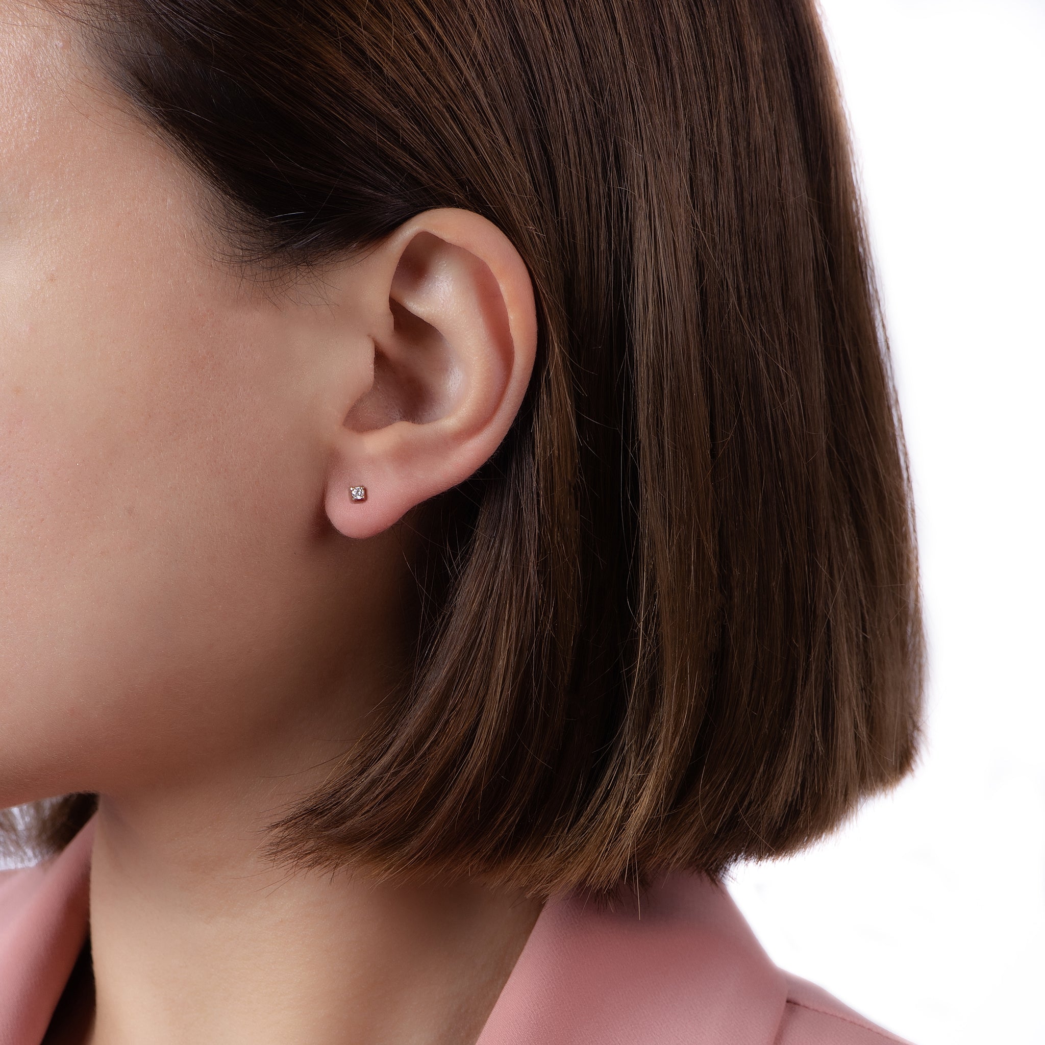 Diamond Linked Snow Flakes Earring in Yellow 18 K Gold - S-E96