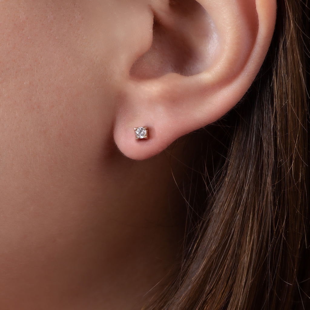 Diamond Linked Snow Flakes Earring in Yellow 18 K Gold - S-E96