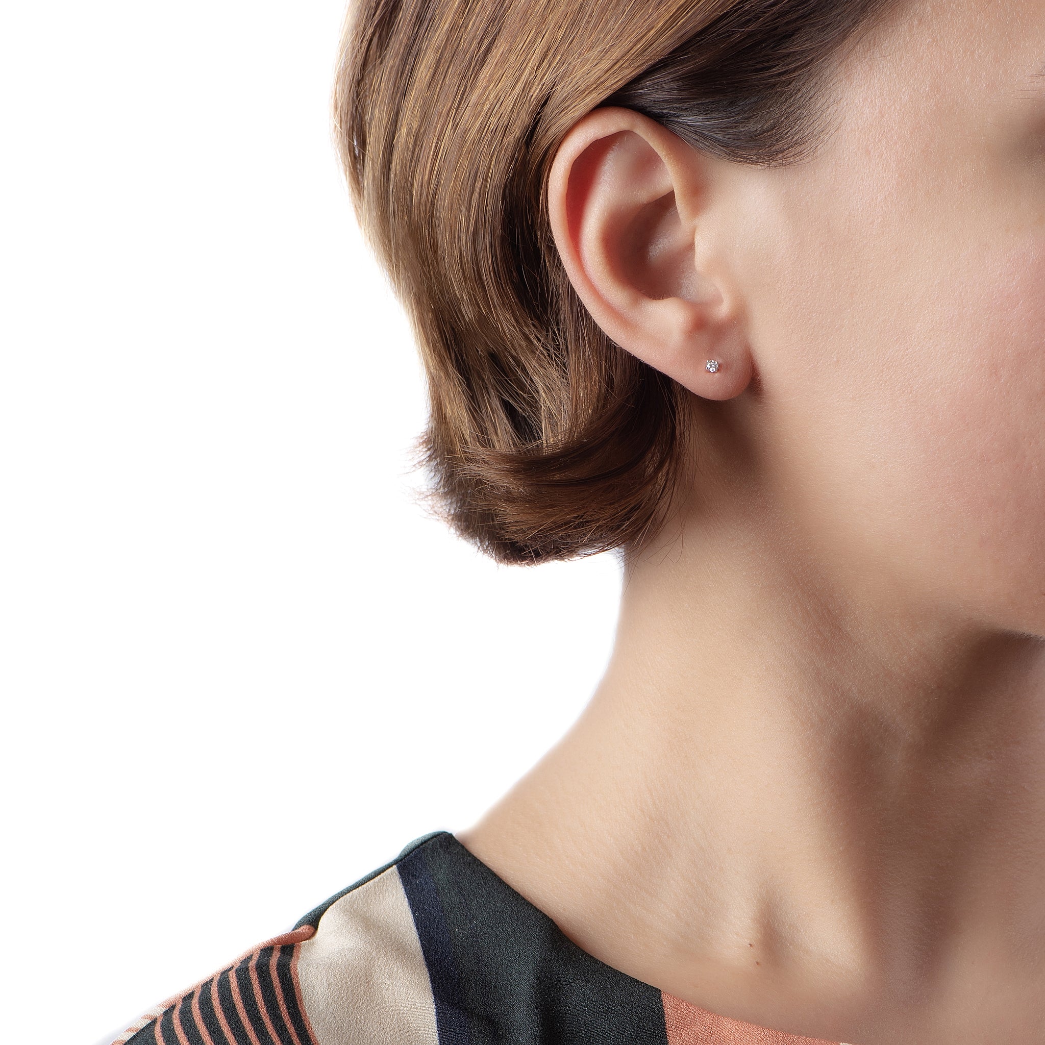 Unique Diamond Stud Earring in White 18 K Gold - SIR1541E