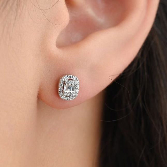 Precious diamond Stud in 18k White gold - S-X17BE