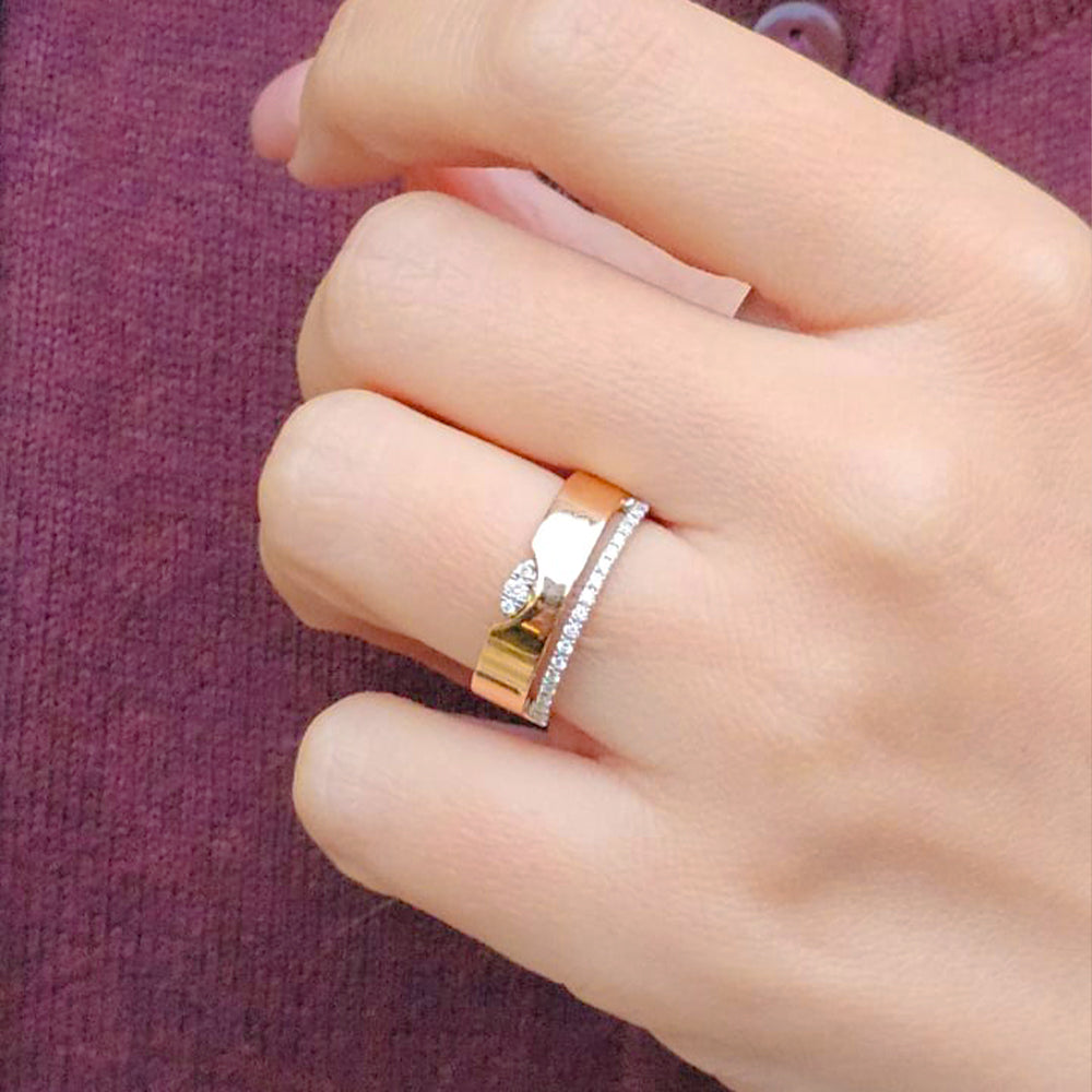 18k Yellow gold Diamond Rings -S-H064RS