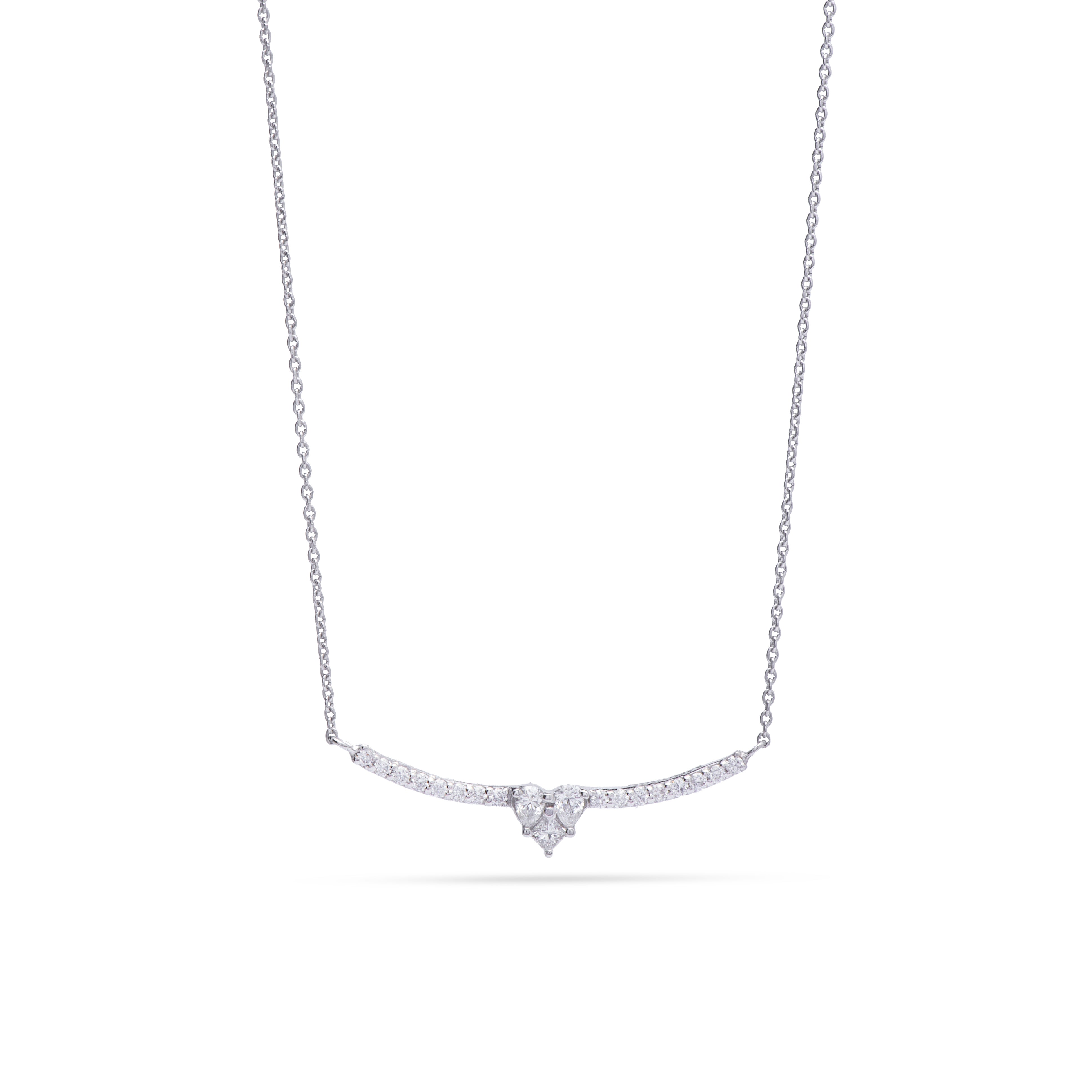 Celestial diamond bar necklace in white 18K White gold - SIR1251