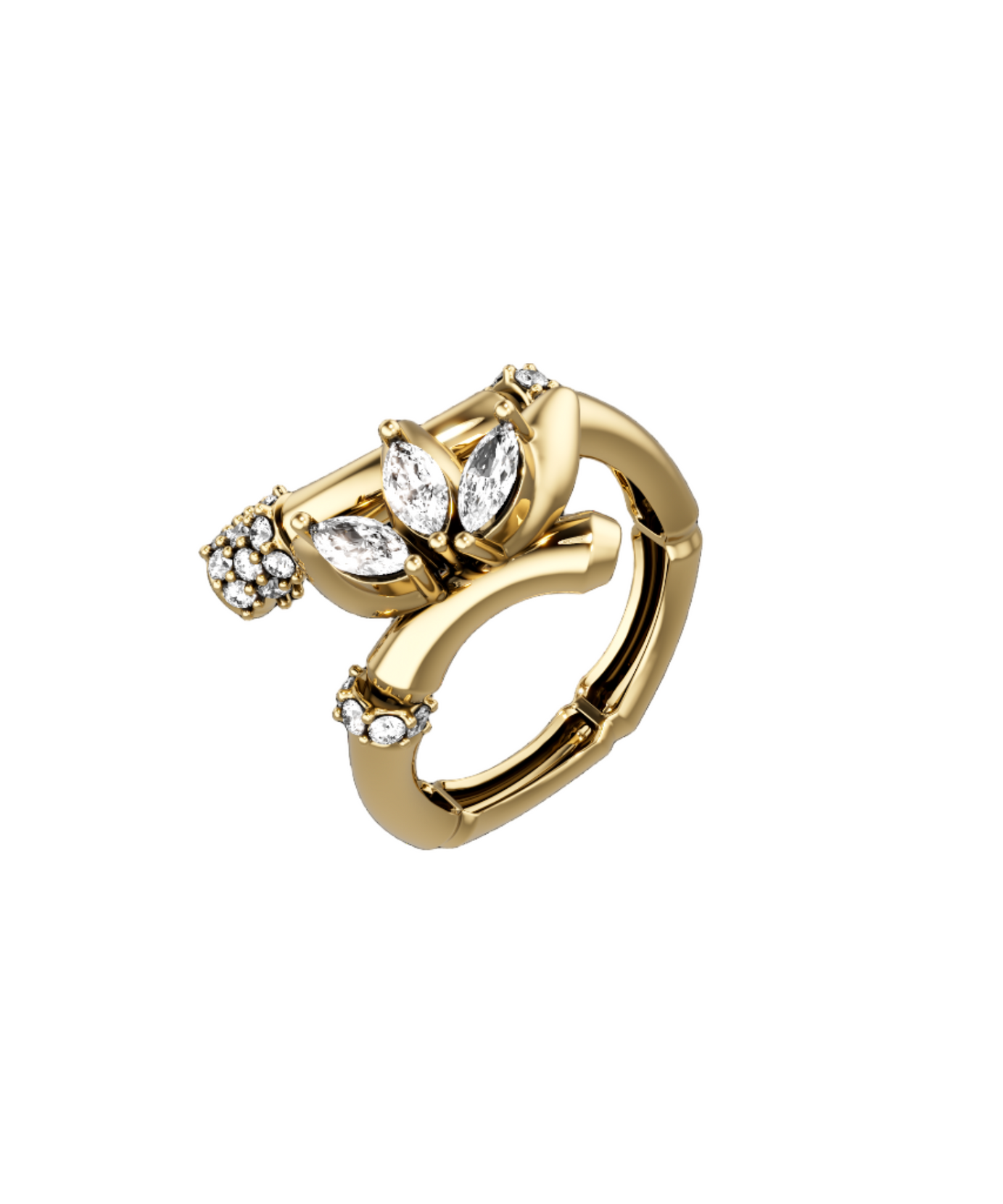 18K Yellow gold Fine Diamond Ring - S-R351X