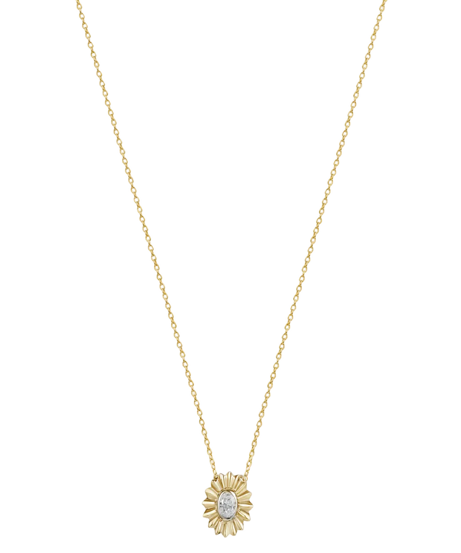 18K Yellow Gold Floral Diamond Statement Necklace - S-H093PX