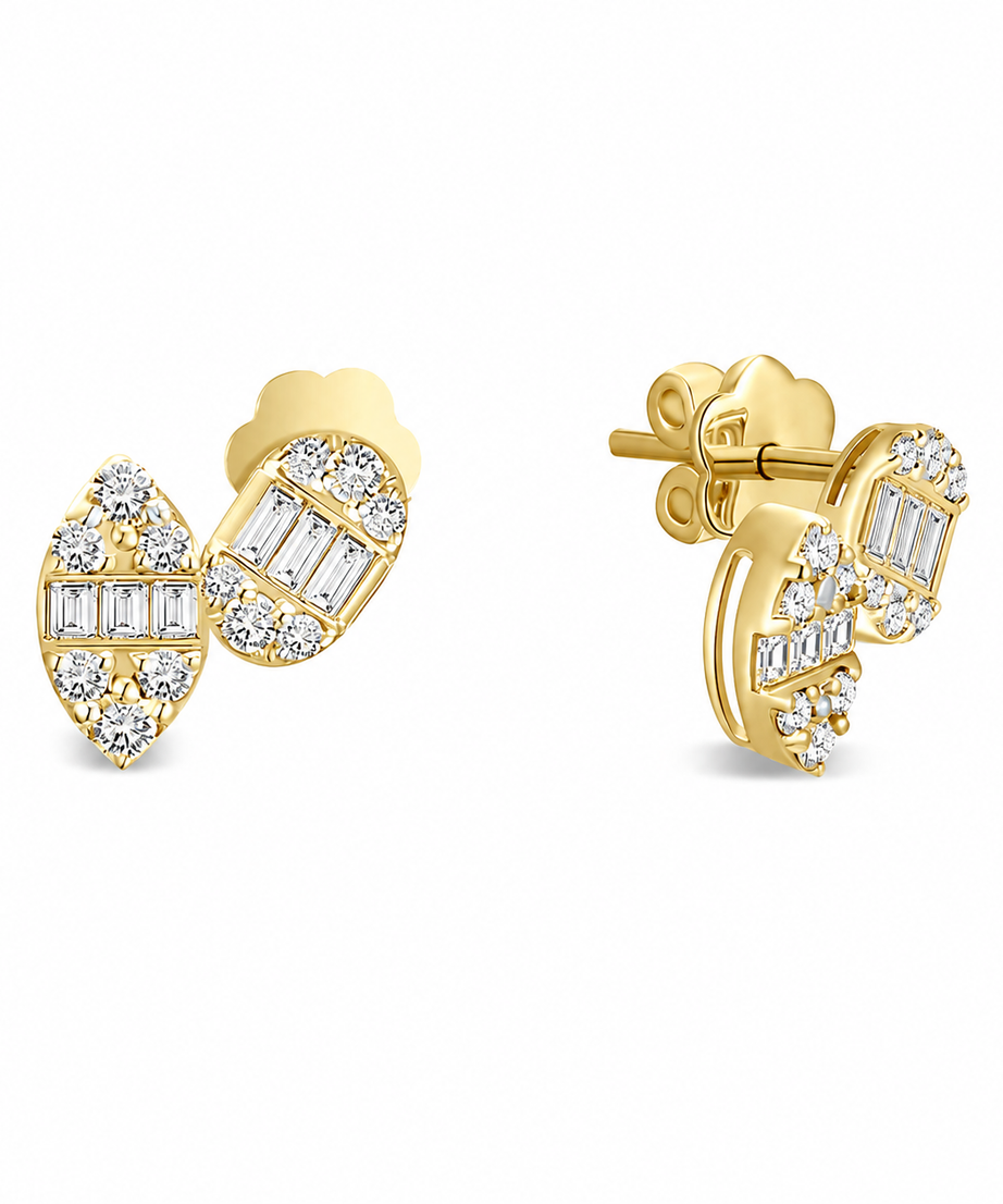 18K Yellow gold Diamond Earring - S-X162E