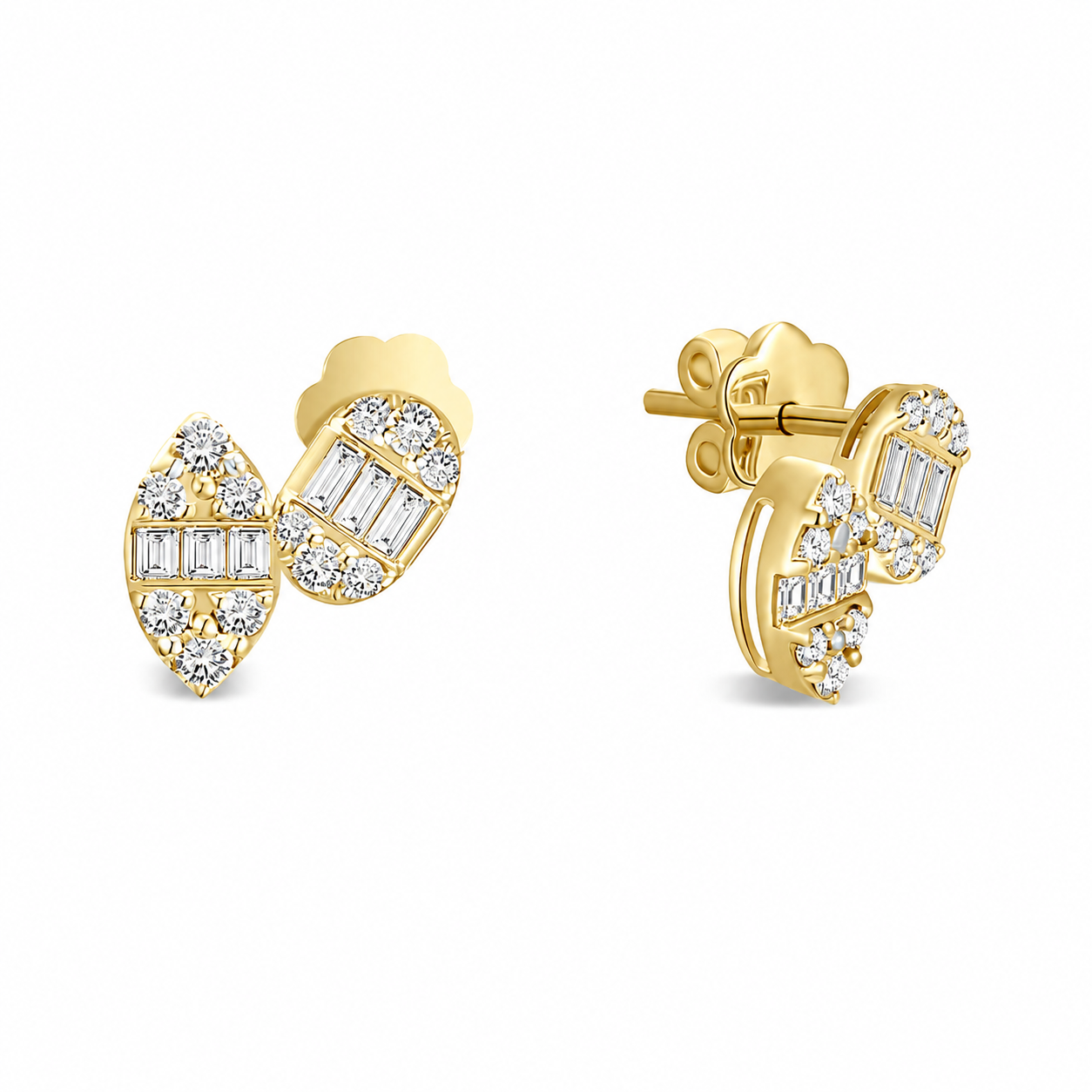 18K Yellow gold Diamond Earring - S-X162E