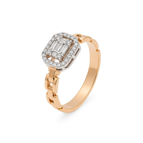 18K Rose Gold Diamond Ring with Centerpiece - S-X251R