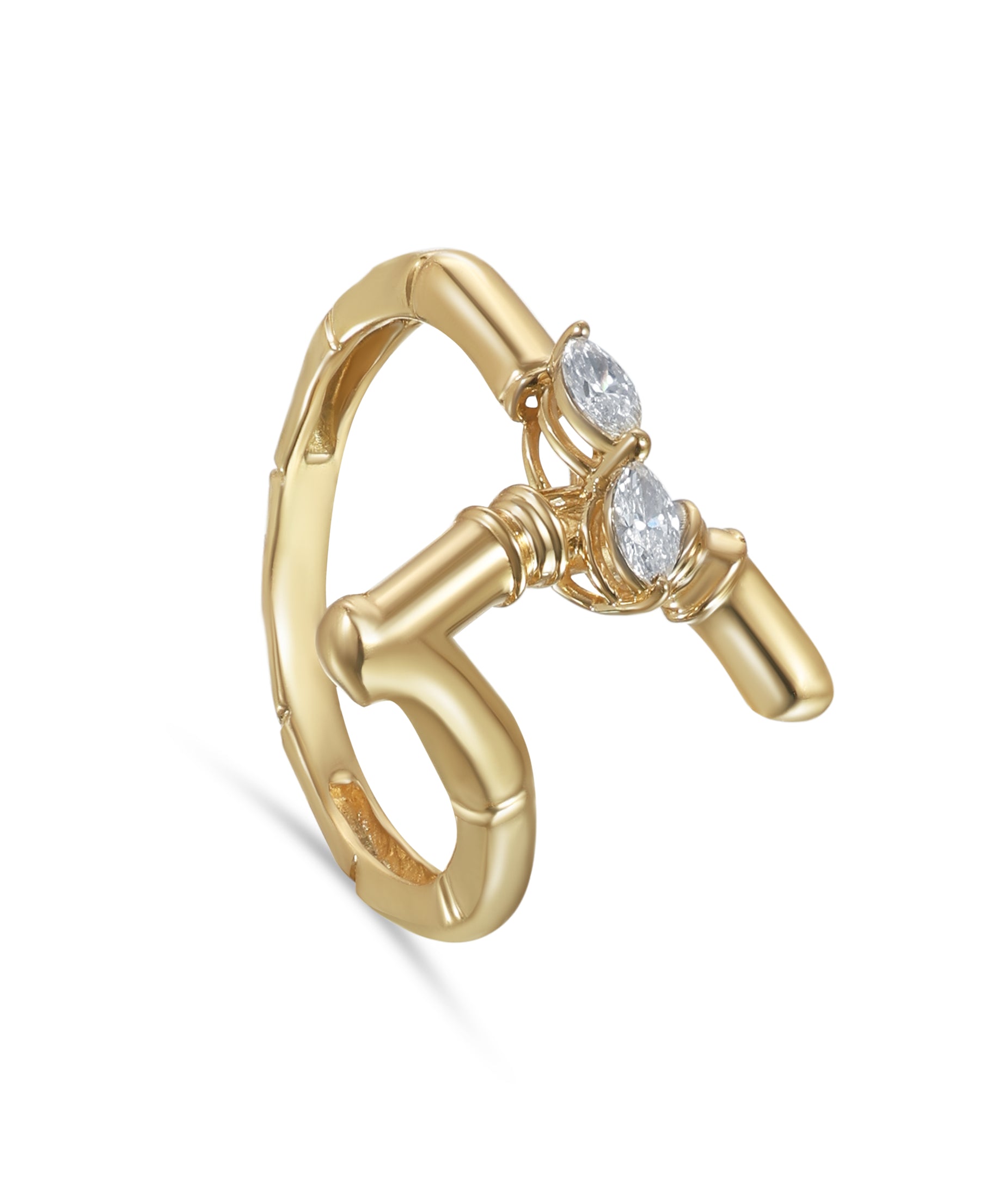 18k Yellow Gold & Diamond Lucky Stalks Ring - S-R525S -SIRAN-BY-IRAM-JEWELRY