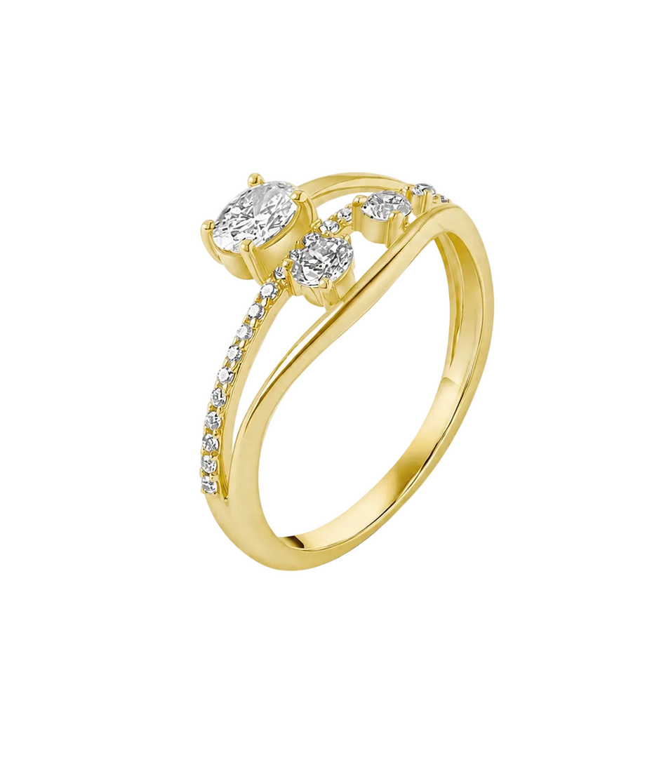 18k Yellow Gold Diamond Rings - S-R466S