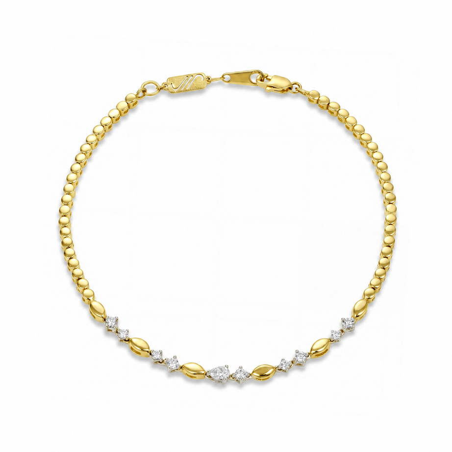 18k Yellow Gold Grace Bracelet Adorned with Diamonds - S-X310B