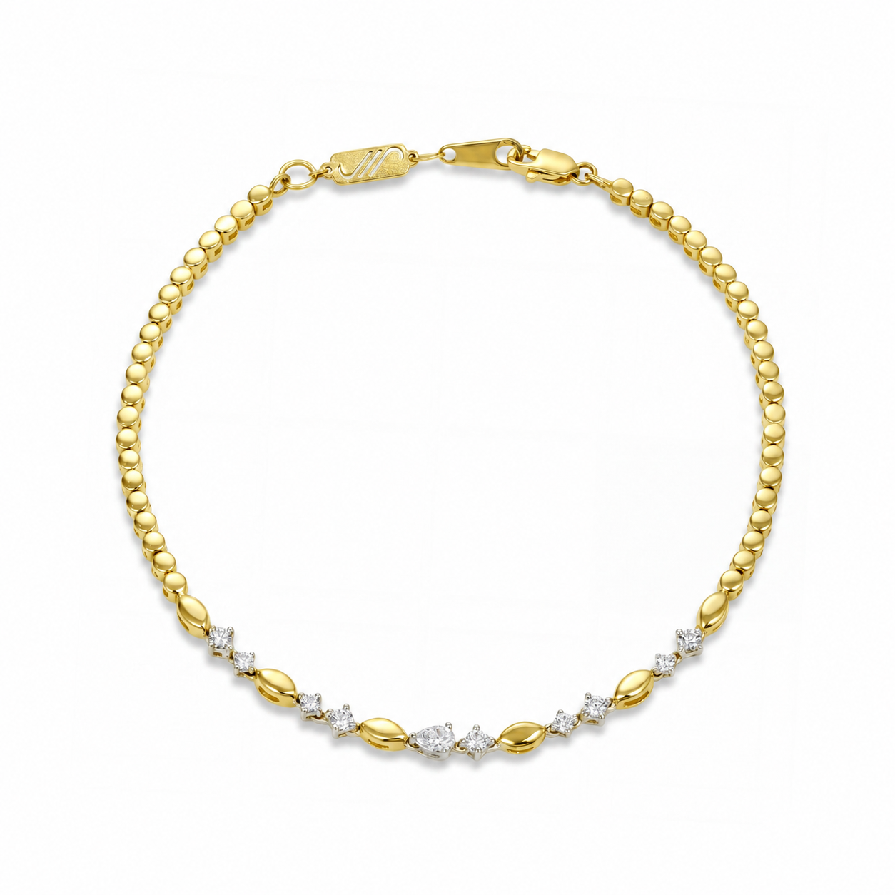 18k Yellow Gold Grace Bracelet Adorned with Diamonds - S-X310B