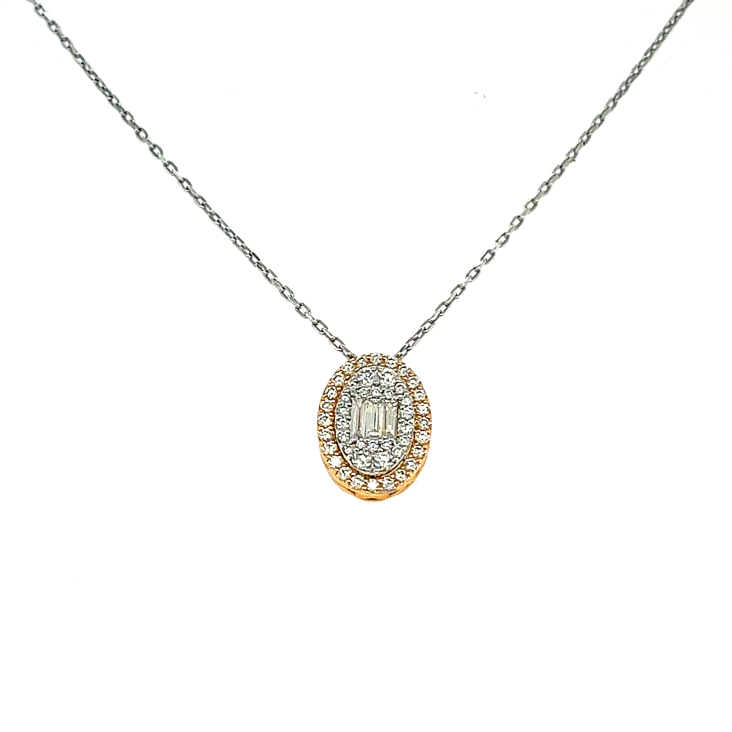 Baguette Central Diamond Necklace / I-H26P