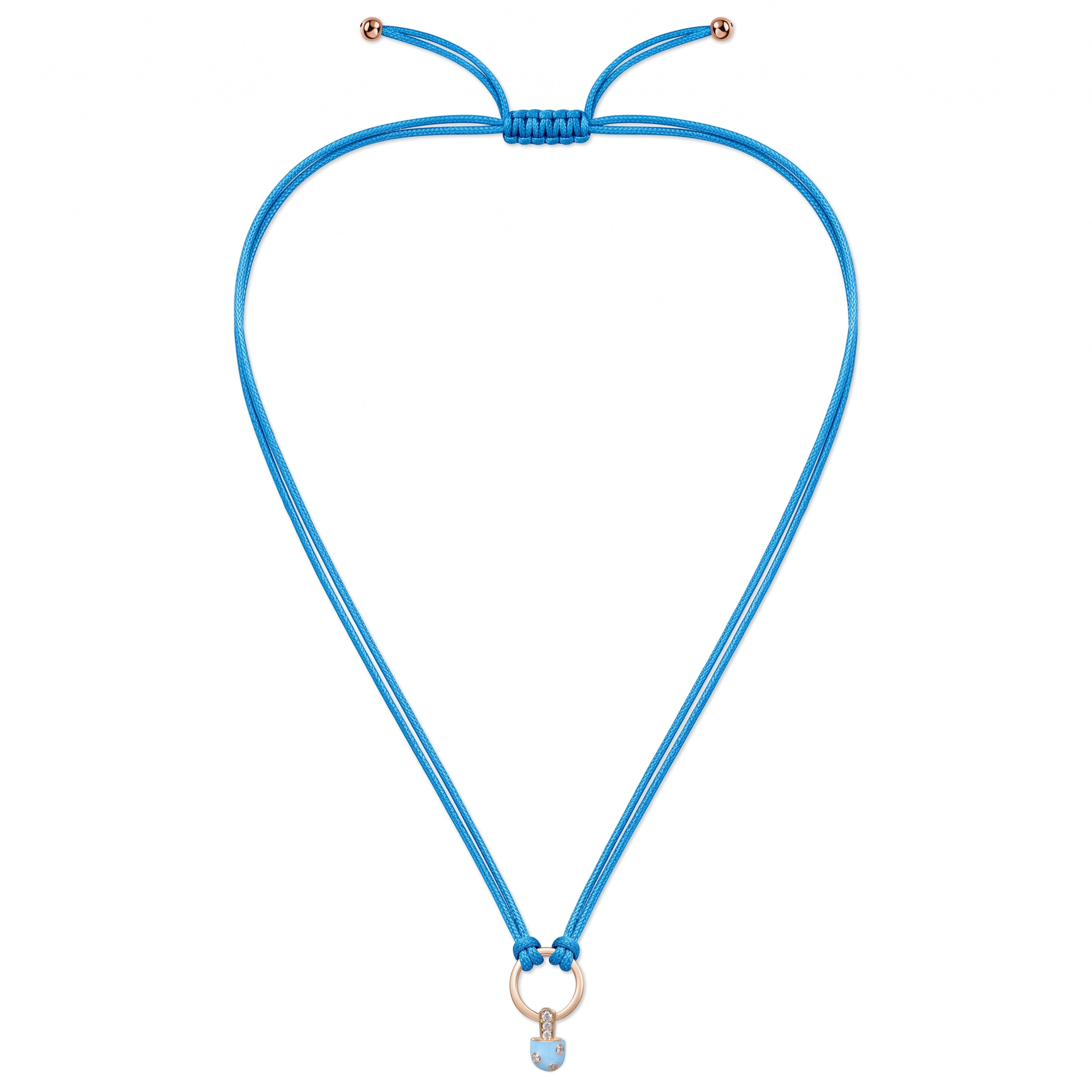 18K Gold Iconic Dolato Mini Diamond Necklace in Bubblegum