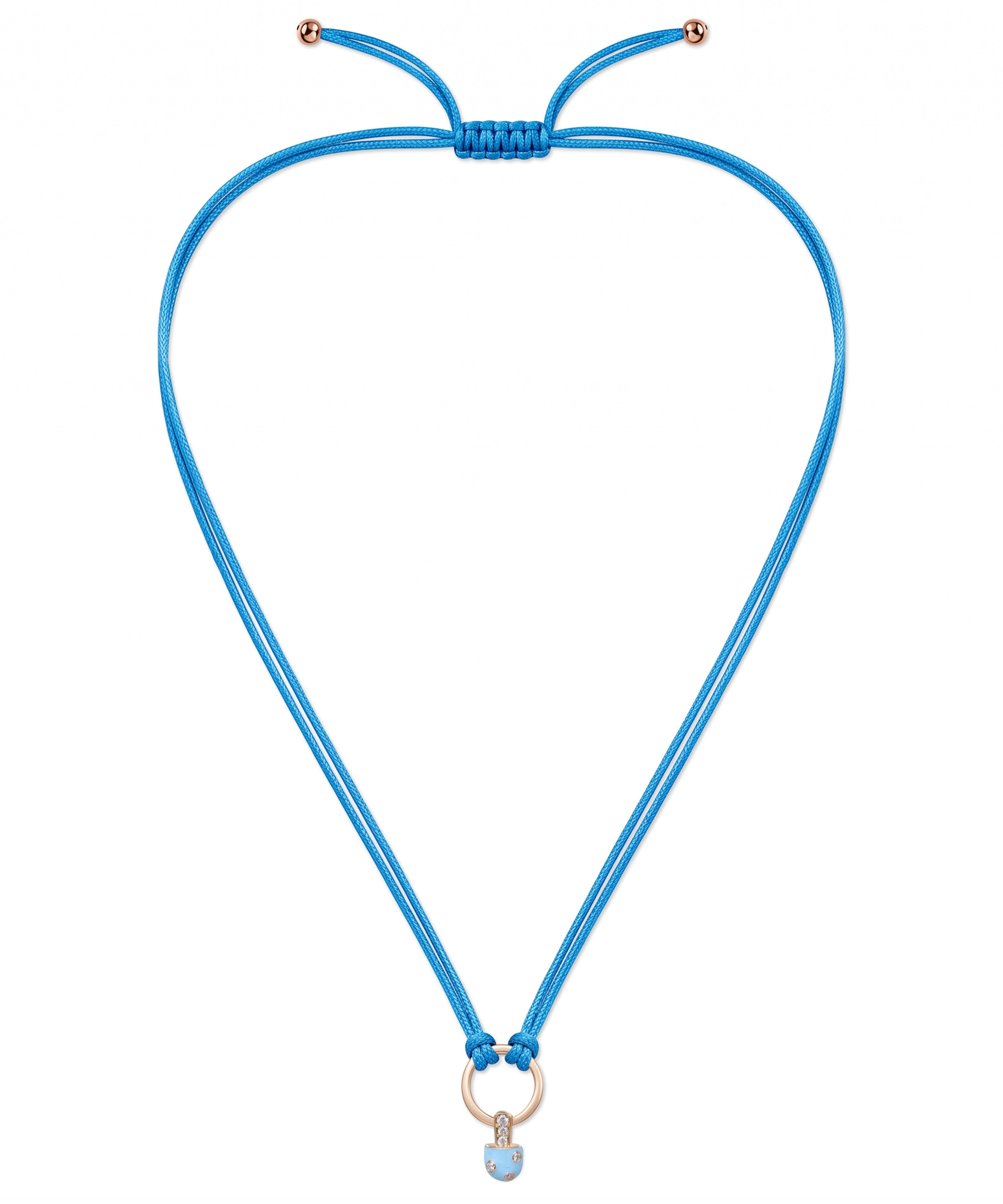 18K Gold Iconic Dolato Mini Diamond Necklace in Bubblegum