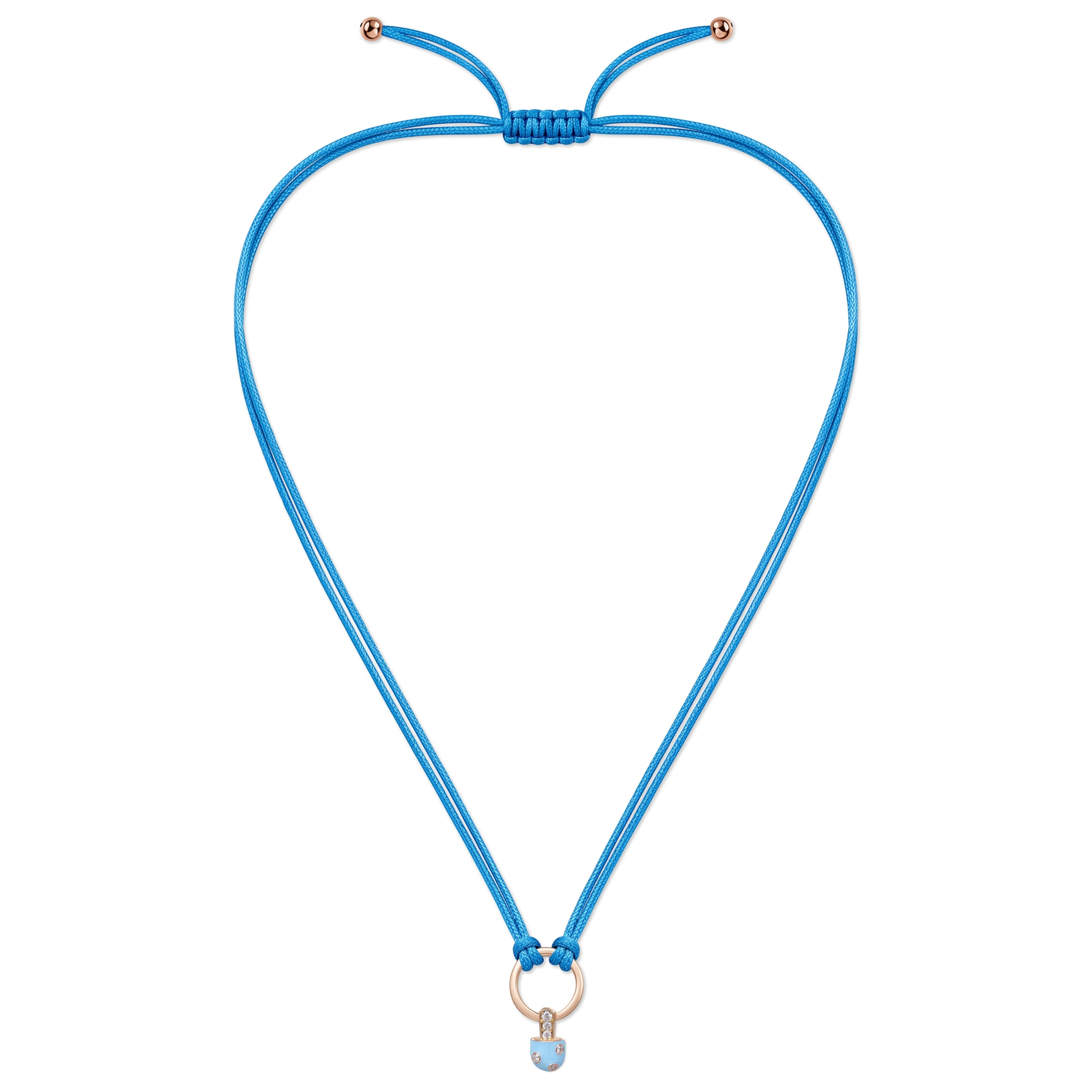 18K Gold Iconic Dolato Mini Diamond Necklace in Bubblegum