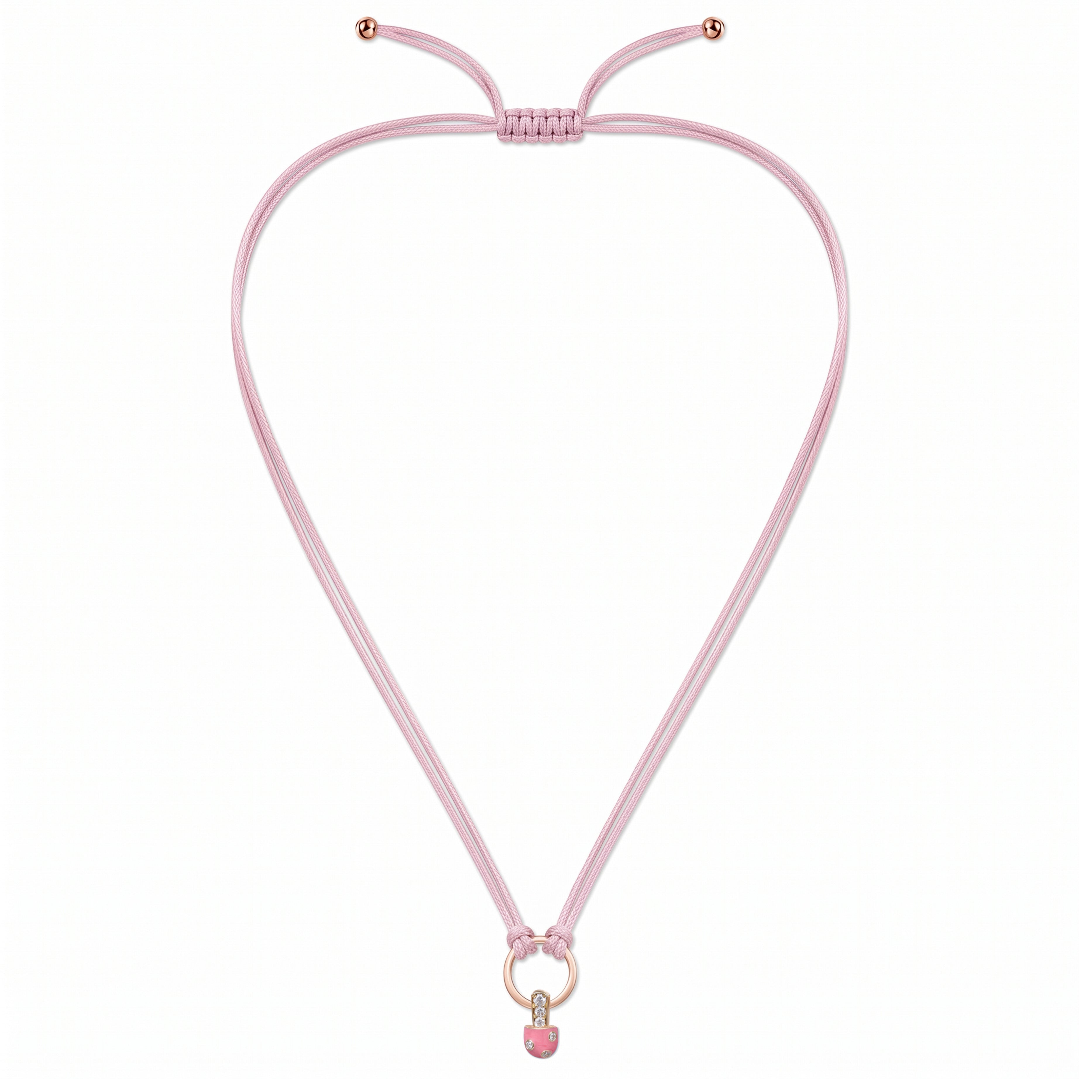 18K Gold Iconic Dolato Mini Diamond Necklace in Strawberry