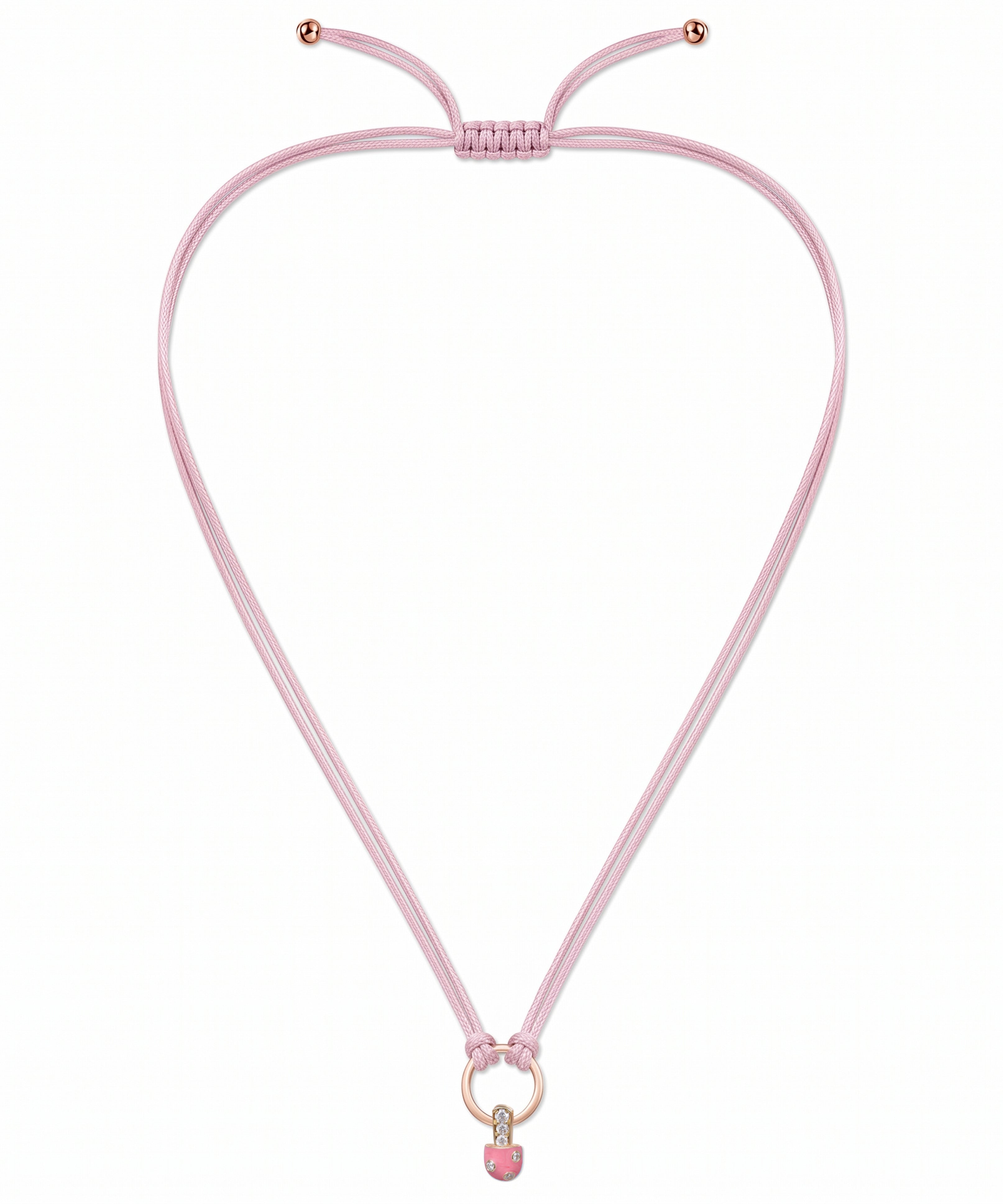 18K Gold Iconic Dolato Mini Diamond Necklace in Strawberry