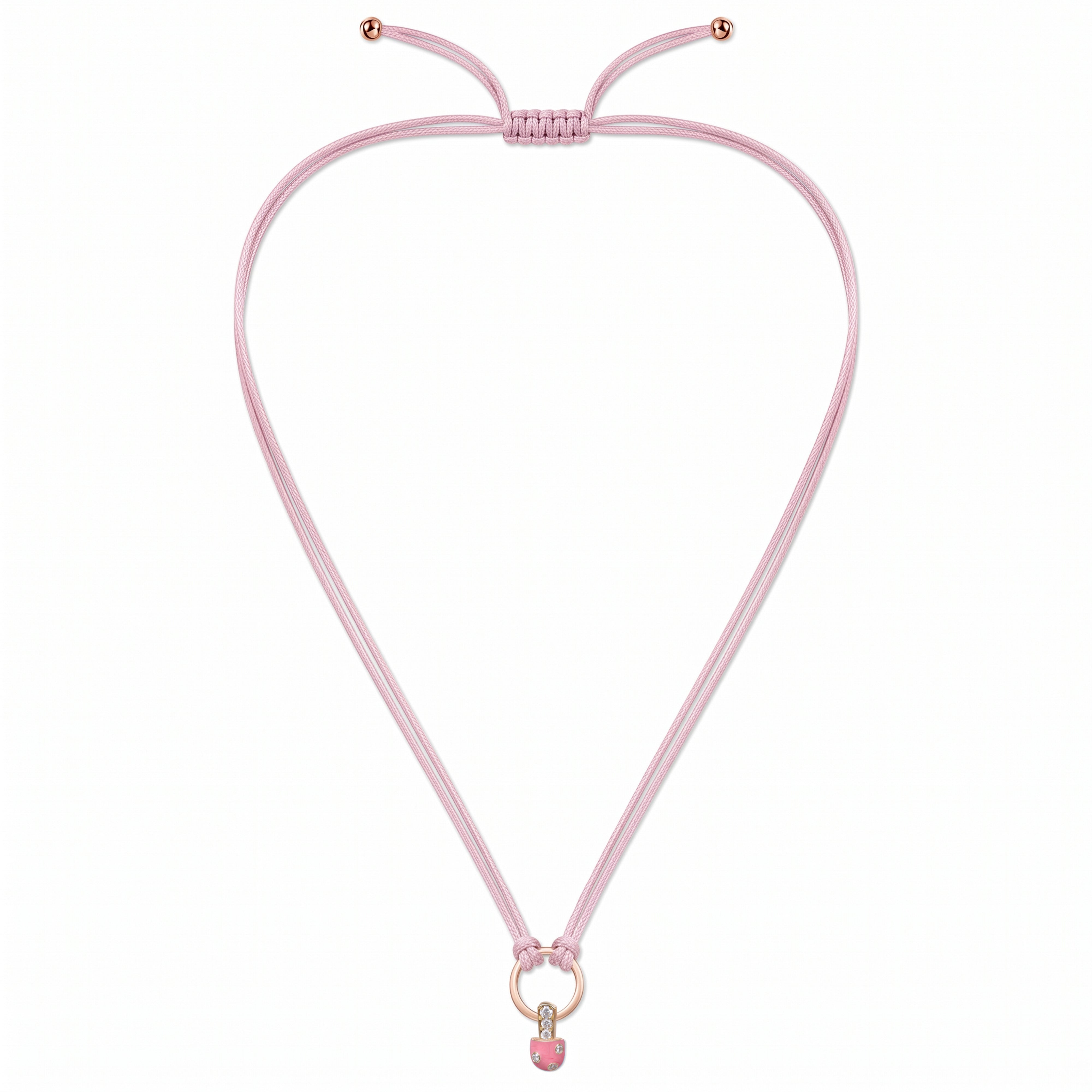18K Gold Iconic Dolato Mini Diamond Necklace in Strawberry