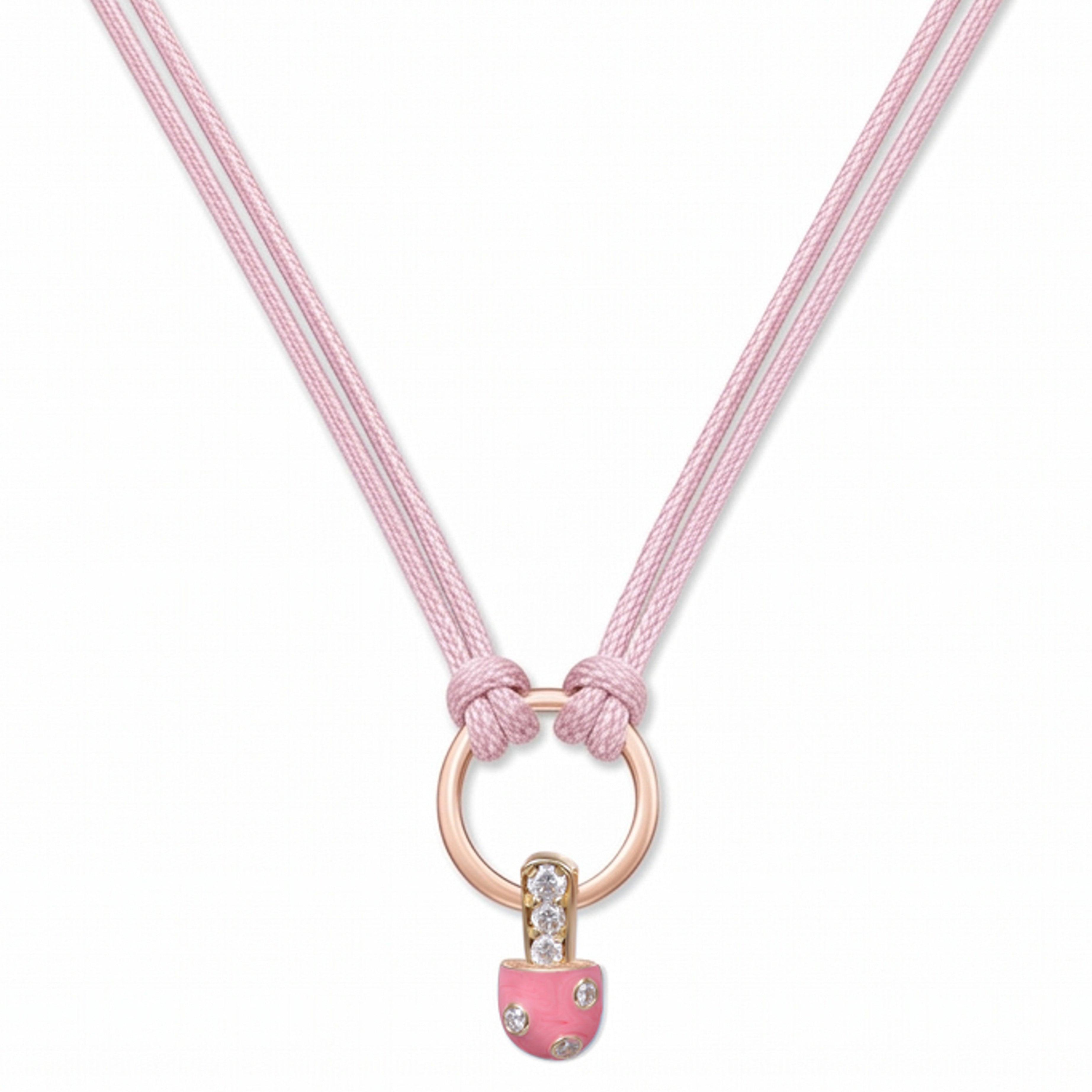 18K Gold Iconic Dolato Mini Diamond Necklace in Strawberry