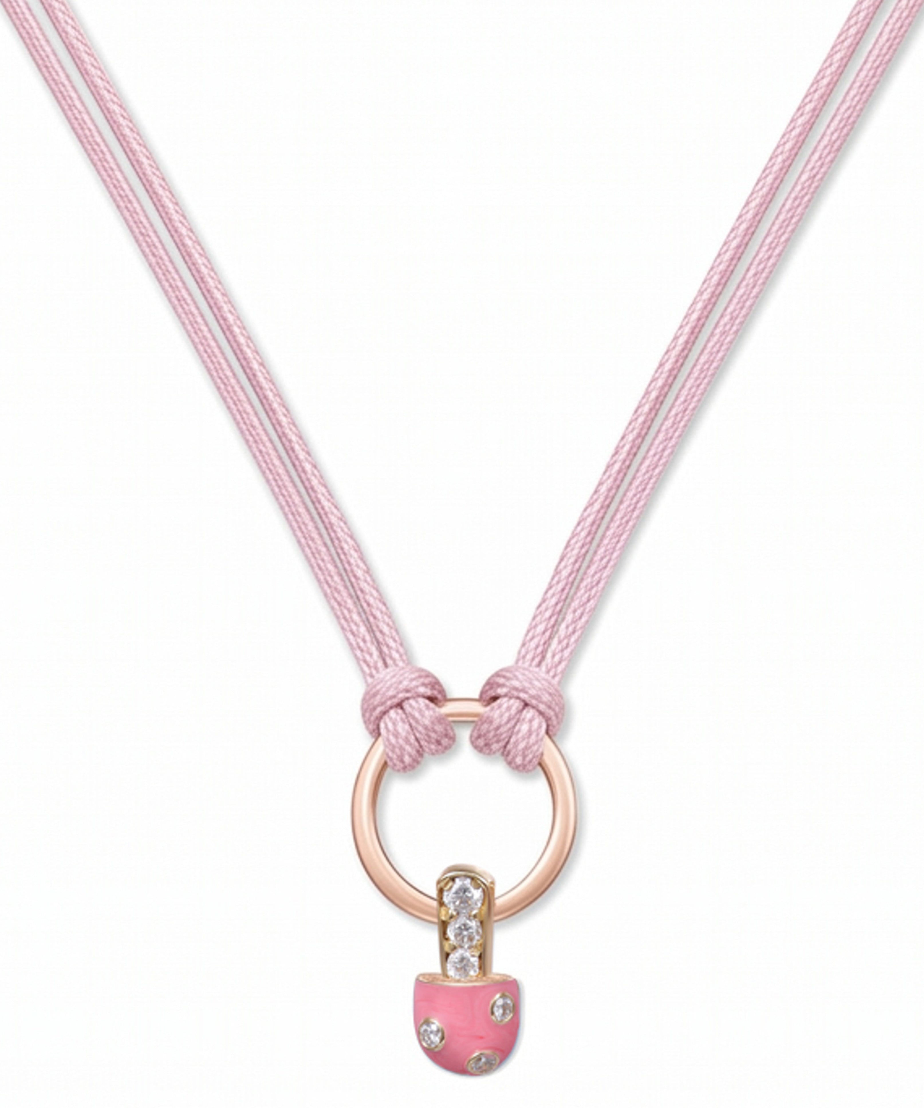 18K Gold Iconic Dolato Mini Diamond Necklace in Strawberry