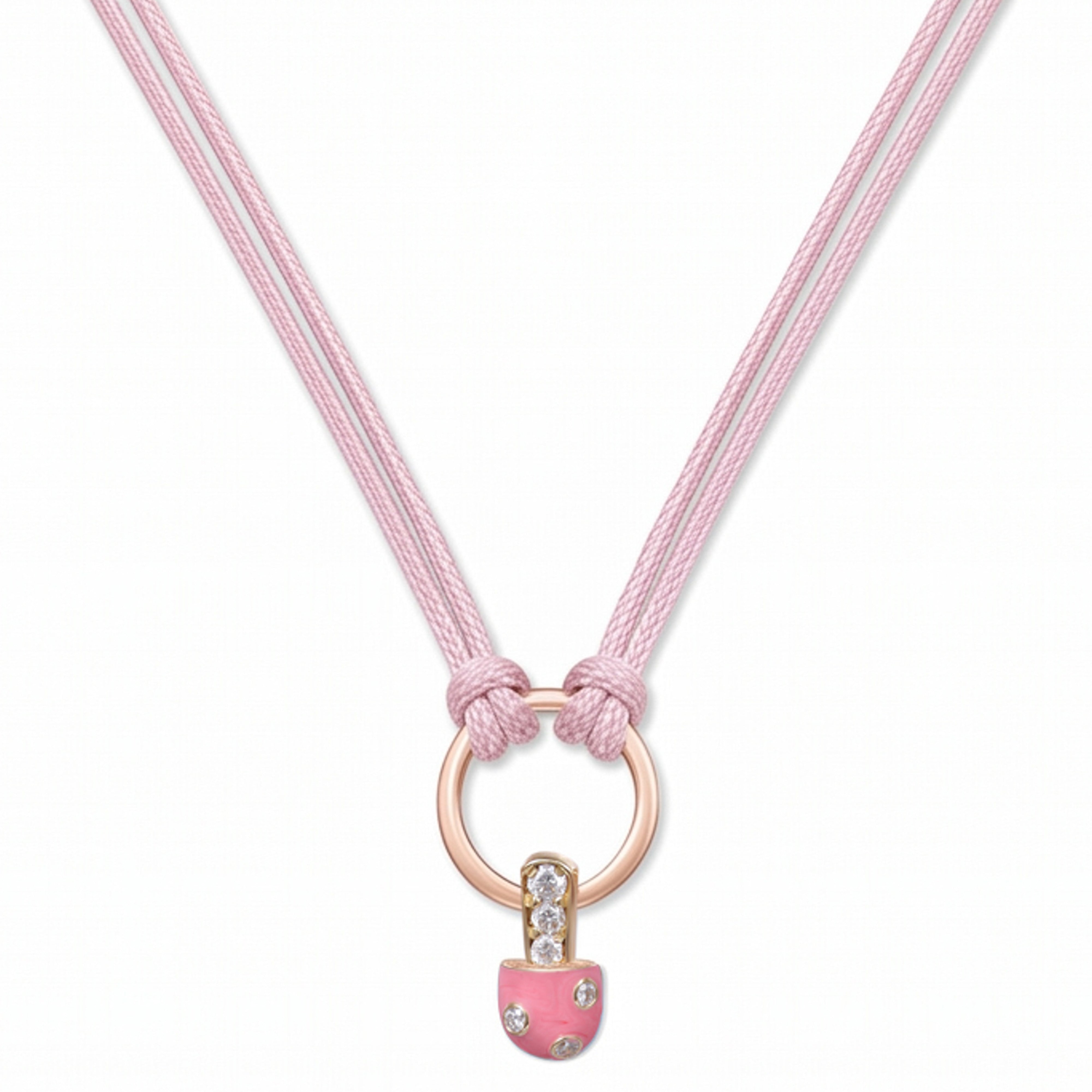 18K Gold Iconic Dolato Mini Diamond Necklace in Strawberry