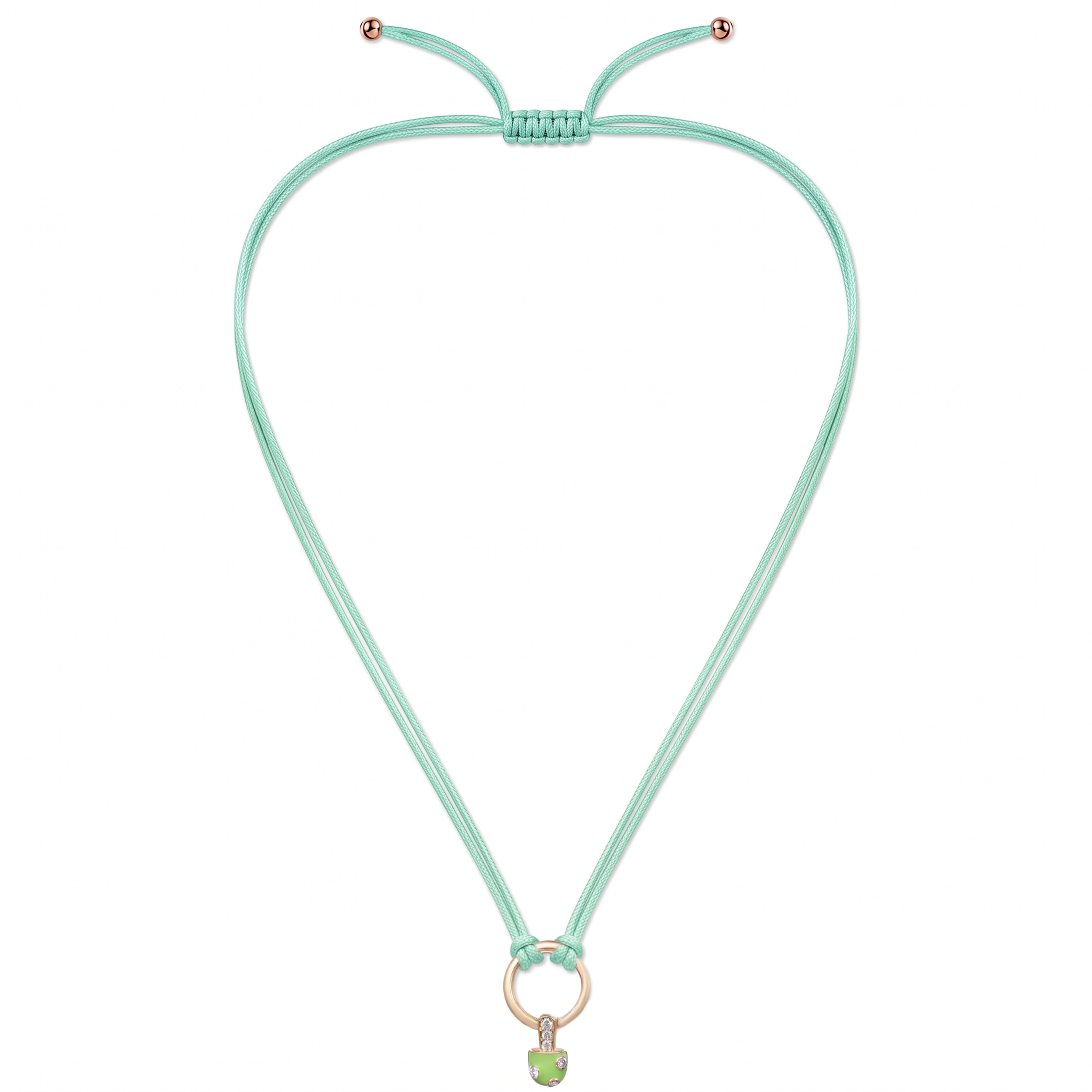 18K Gold Iconic Dolato Mini Diamond Necklace in Pistachio