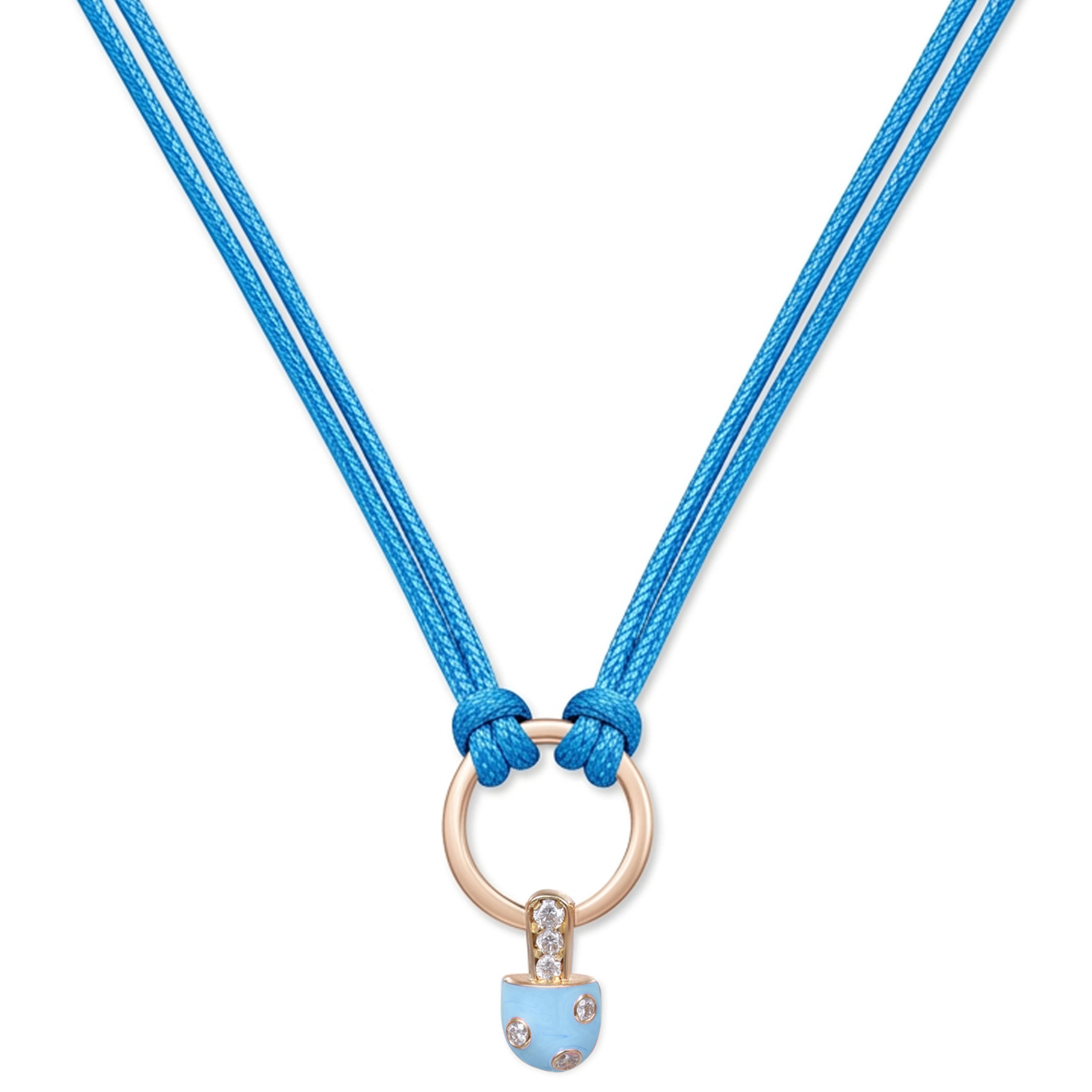 18K Gold Iconic Dolato Mini Diamond Necklace in Bubblegum