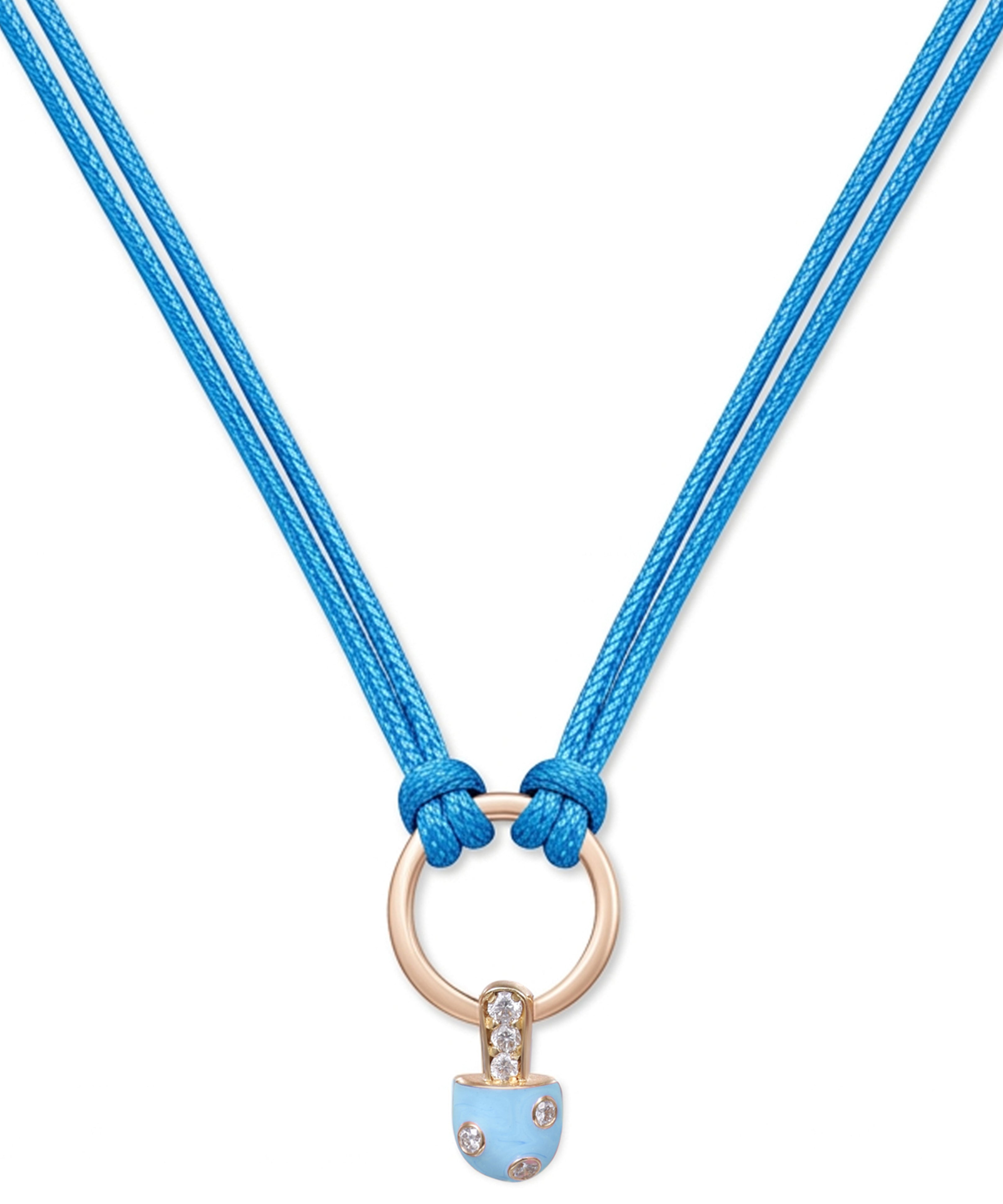 18K Gold Iconic Dolato Mini Diamond Necklace in Bubblegum