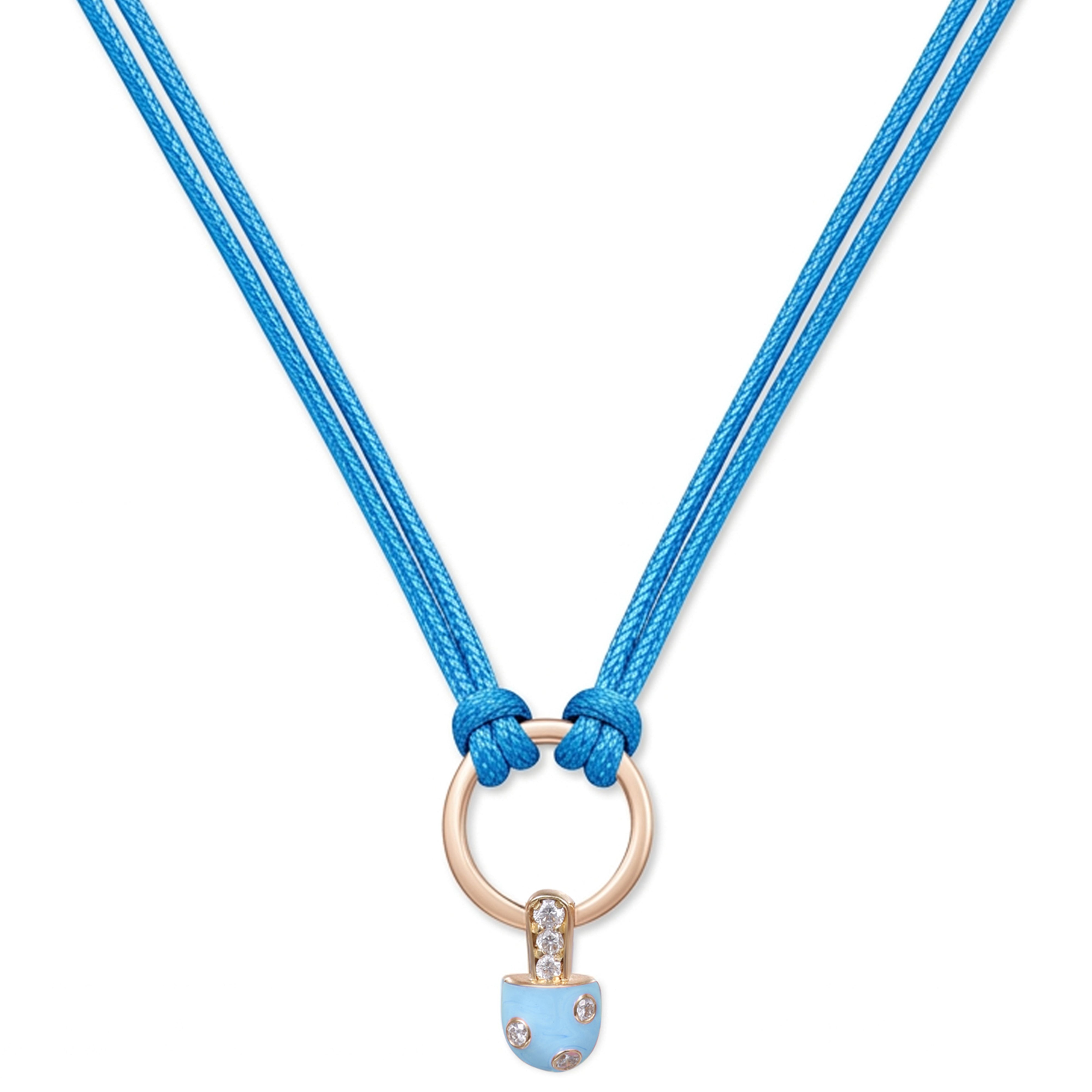 18K Gold Iconic Dolato Mini Diamond Necklace in Bubblegum